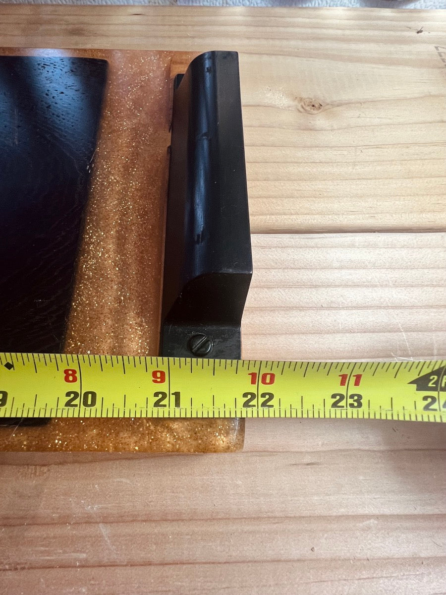 Roasted Oak Wood and Gold Epoxy Resin Serving Tray