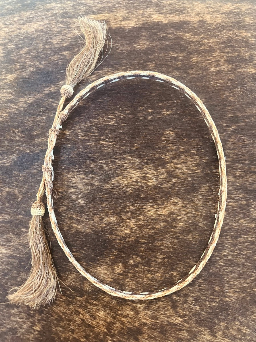 Braided Horsehair Hatband with Double Tassles