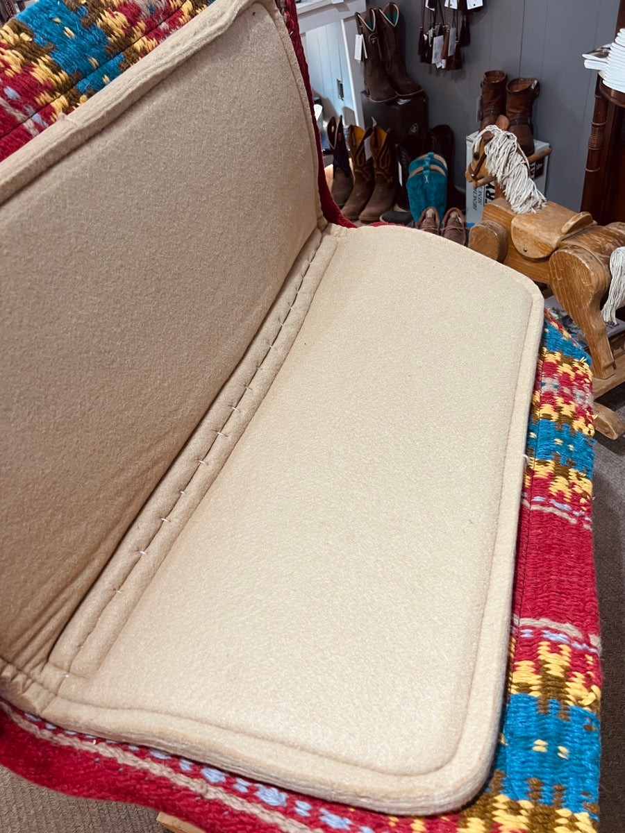 Teskey Red Blue Contoured Memory Felt Bottom Saddle Pad 36 x 34 x 1