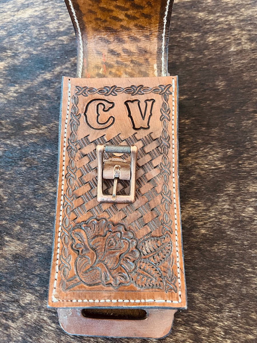 Custom Handmade Leather Saddle Cell Phone Case Holder