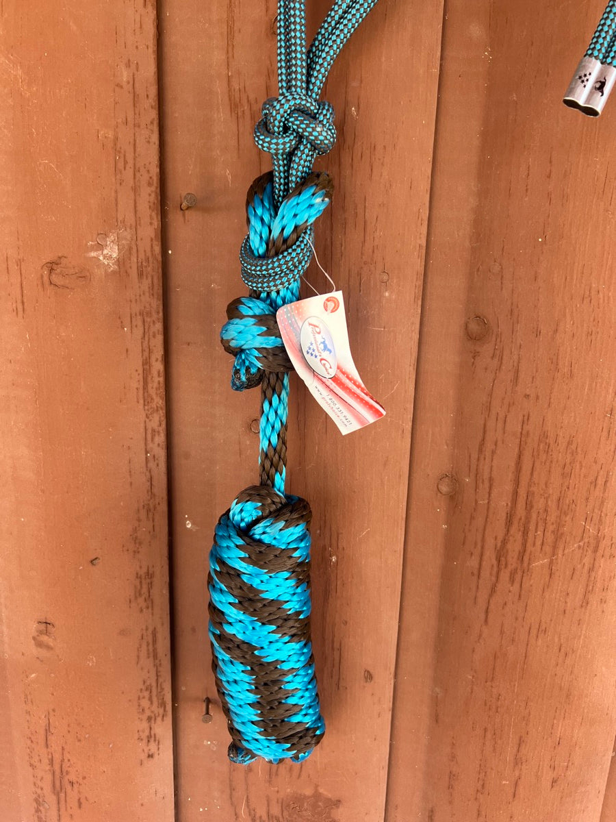 Professionals Choice Rope Halter 10 ft Lead Turquoise Brown HL1111