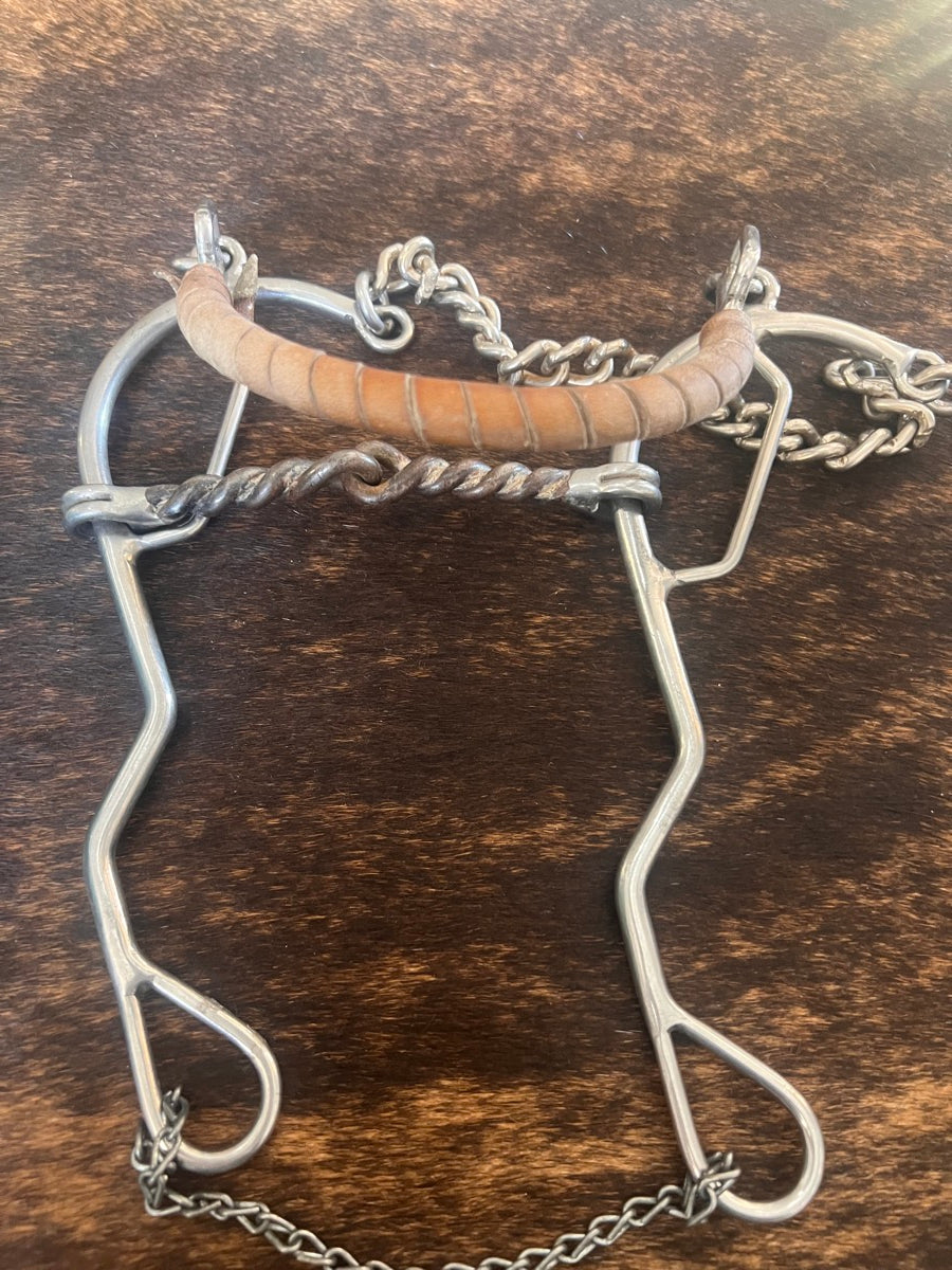 Combination Hackamore Bit Sweet Iron Twisted Wire Mouth     B1137