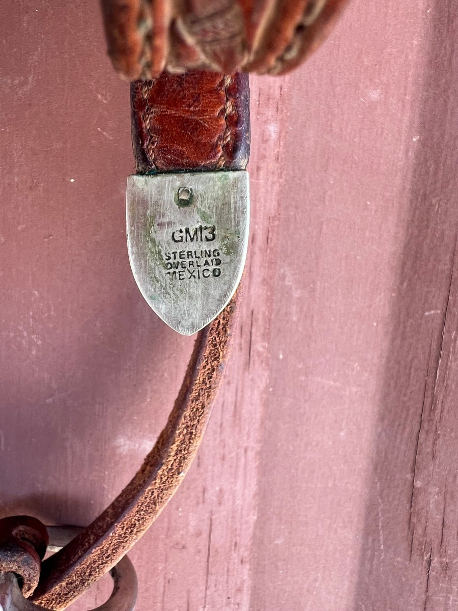 Futurity Knot Leather Headstall with FLEMING Sterling Overlay Buckles    HS1142