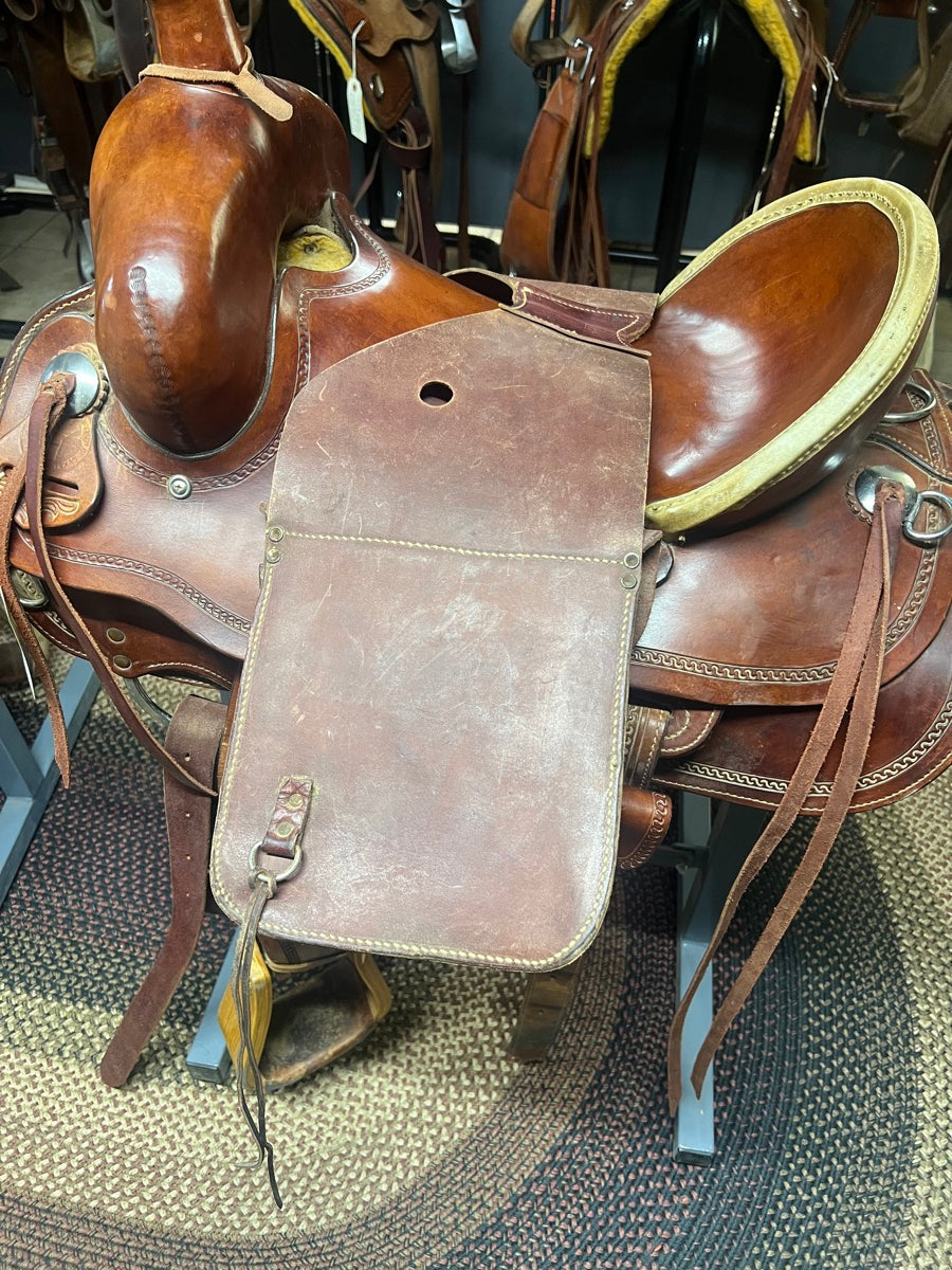 Leather Saddle Bags with Tie Strings     SB1111