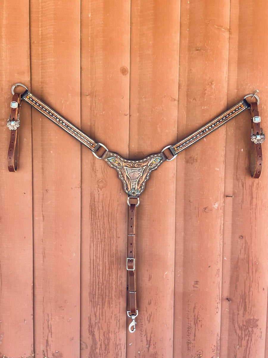 Southern Peak Leather Custom Breast Collar    BCL1126