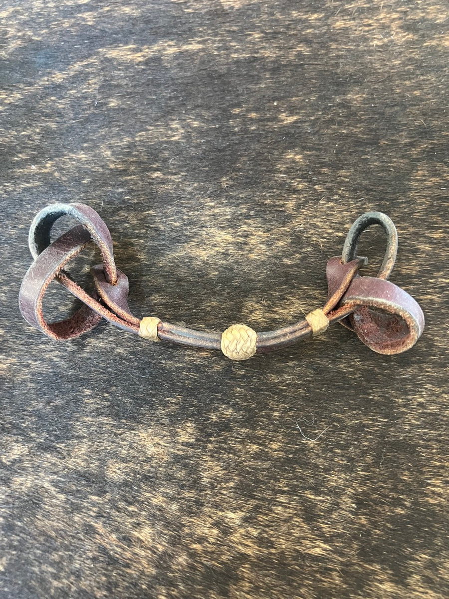 Harness Tie Curb Strap with Rawhide Buttons     CRB1113