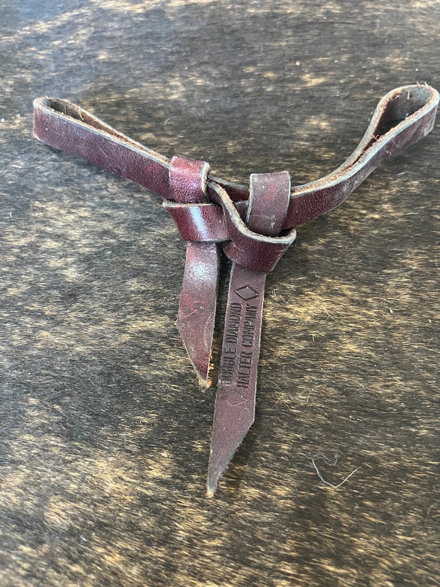Double Diamond Halters Leather Crossover Tie Curb Strap     CRB1112