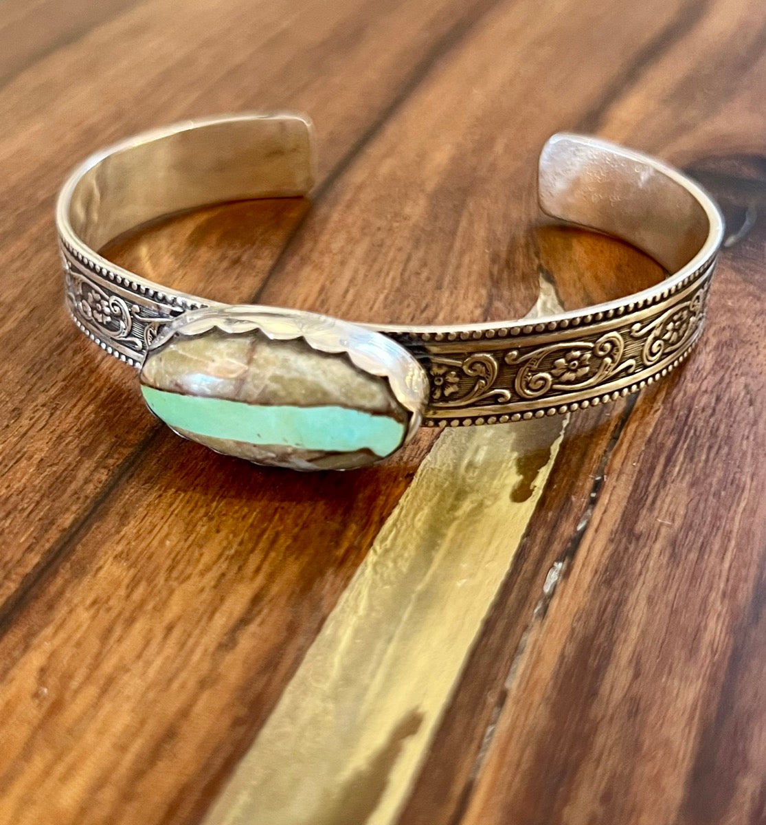 Royston Ribbon Turquoise Sterling Bracelet by Kevin Kietzman     JL11116