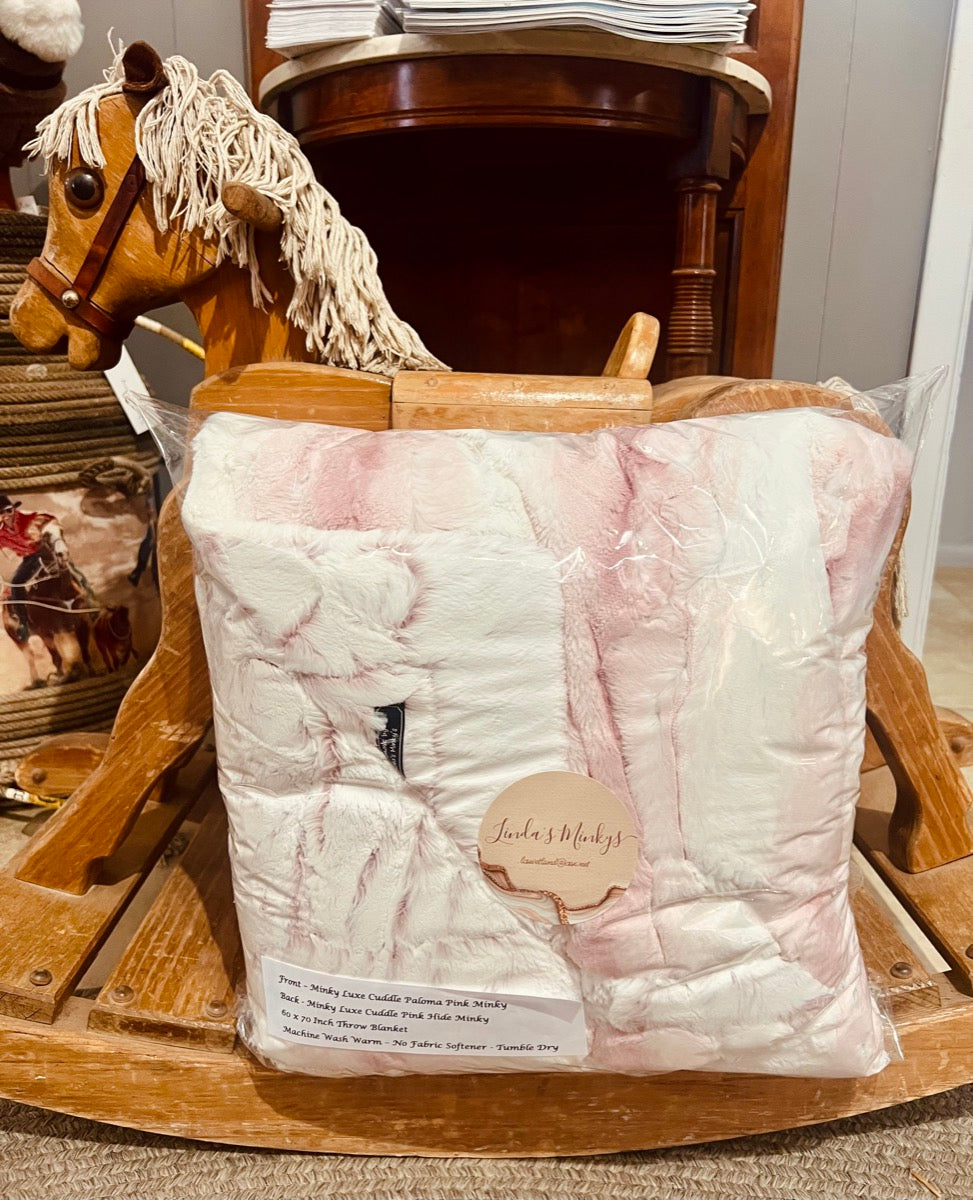 Paloma Pink Minky Luxe Cuddle Throw Blanket     MB1117