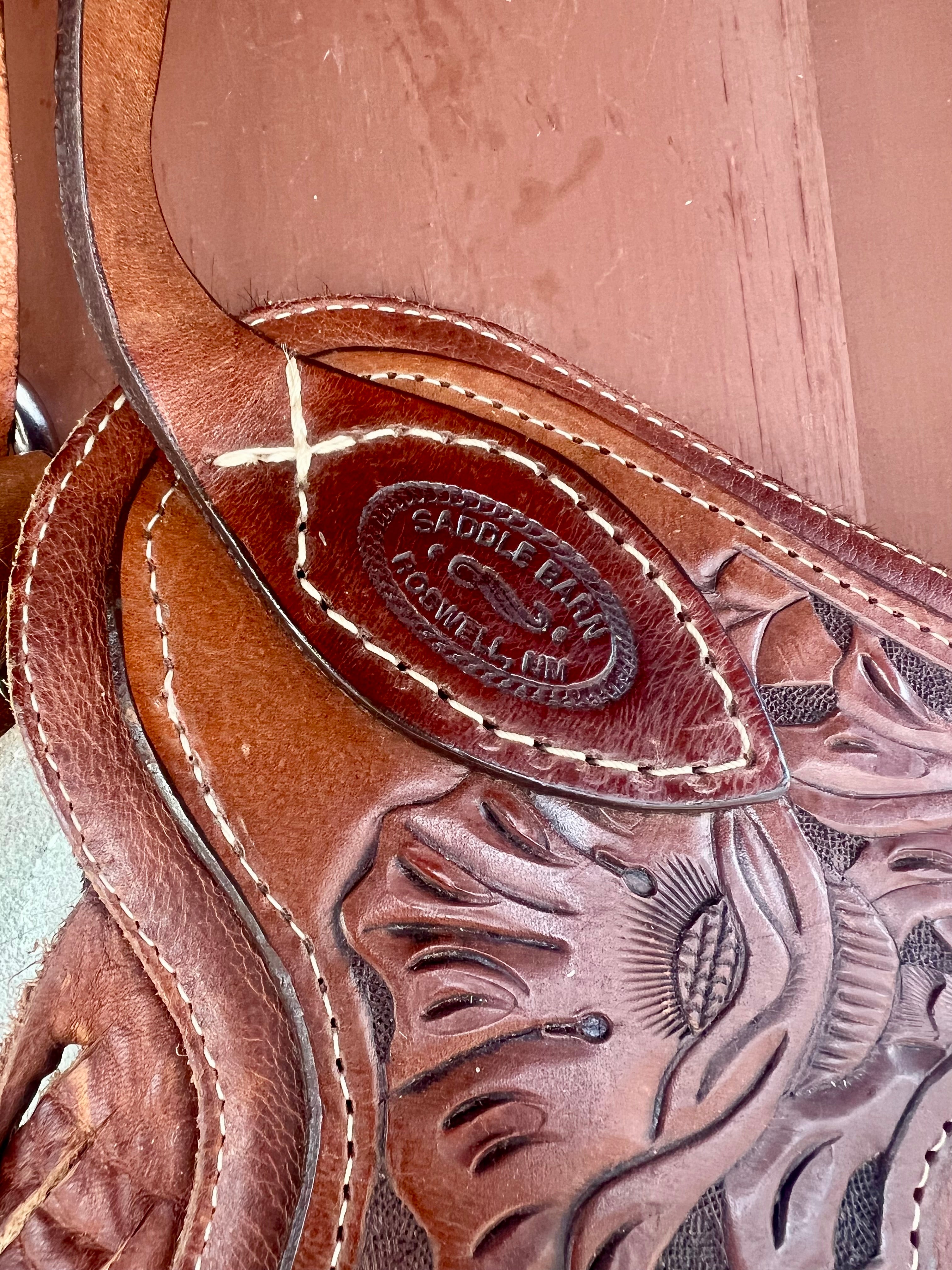 Saddle Barn Hair On Hide Leather Chinks with Fringe - Size L     CH1116