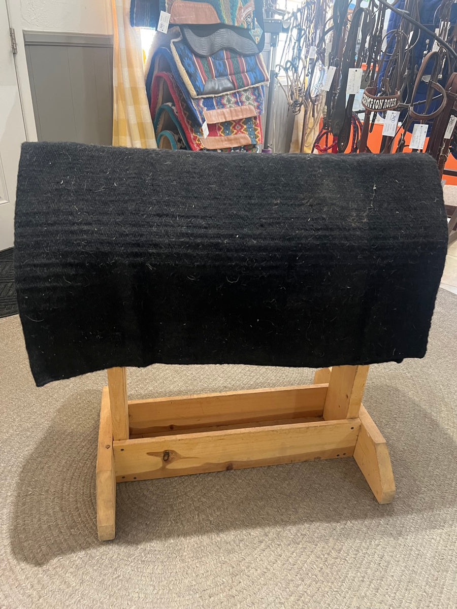 Black Wool Saddle Blanket   65 x 36     SP1126