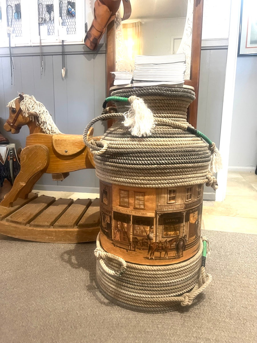 Western Town Cowboy Rope Wrapped Milk Can     HD1114