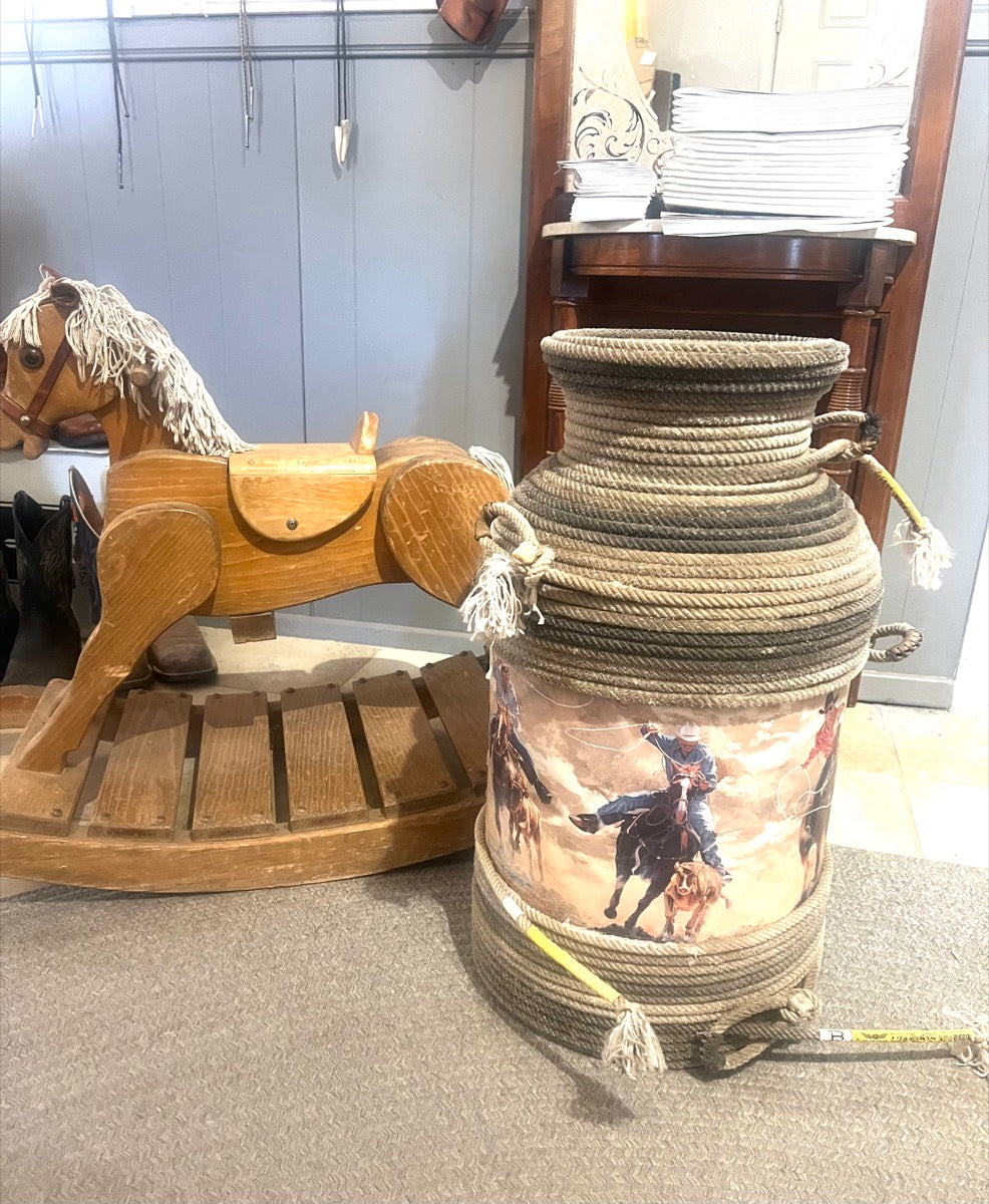 Team Roper Cowboy Rope Wrapped Milk Can     HD1115