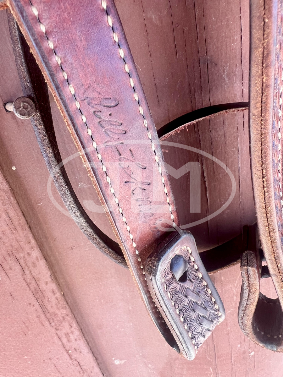 Vintage Grijalva EG* Silver Conchos on Billy Cook Maker Stamped Headstall GJ1111