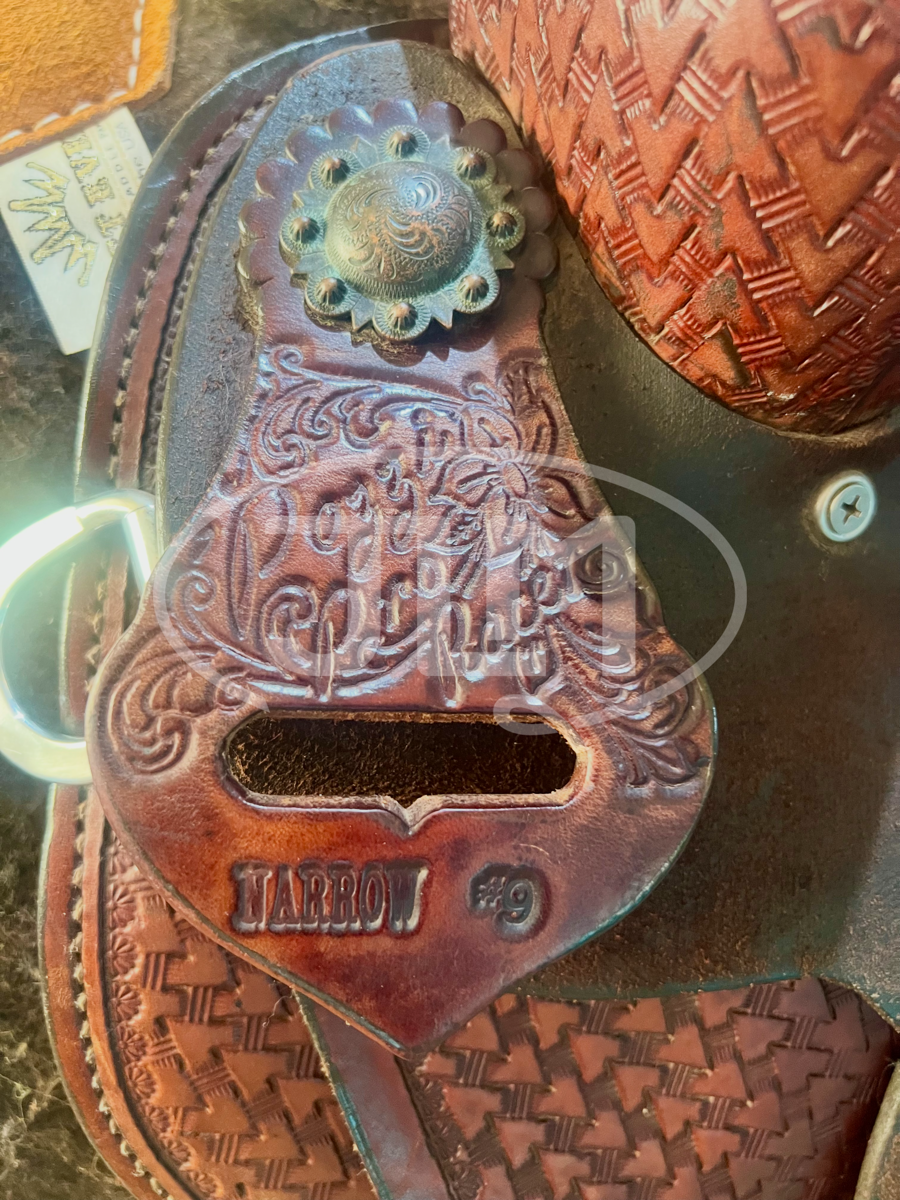 14.5" Narrow #9 Double J Pozzi Pro Racer Barrel Saddle