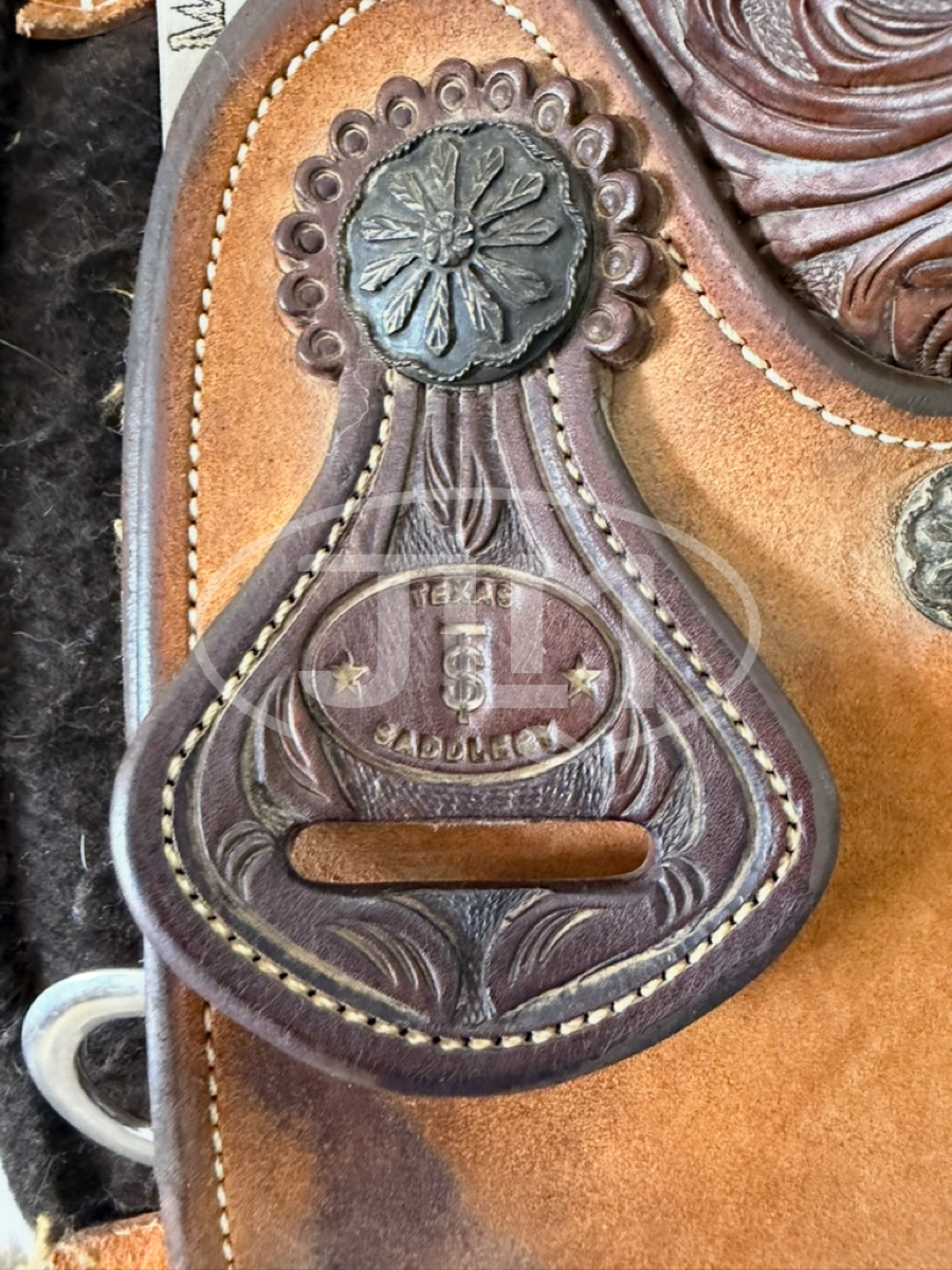 14.5" Texas Saddlery Dale Martin Chocolate Pro Series Team Roping Saddle