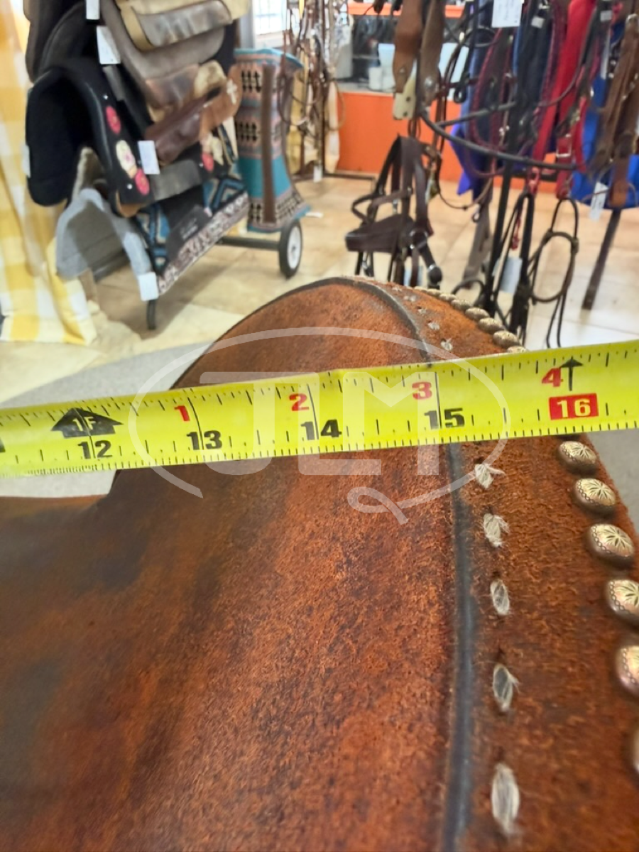 14.5" Double J Saddlery Lynn McKenzie Special Roughout Barrel Saddle