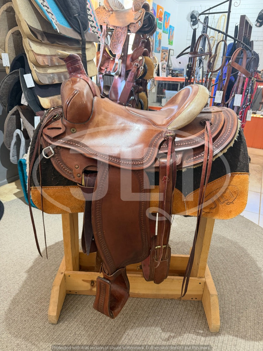14.5" Ranch Roper Saddle by Tom's Saddle Shop Pinedale WY     S1131