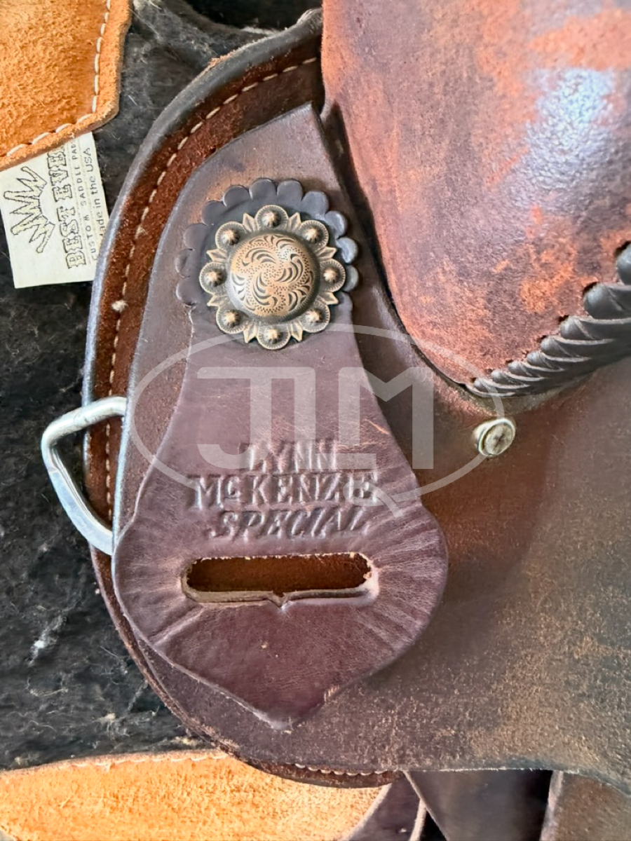 14.5" Double J Saddlery Lynn McKenzie Special Roughout Barrel Saddle