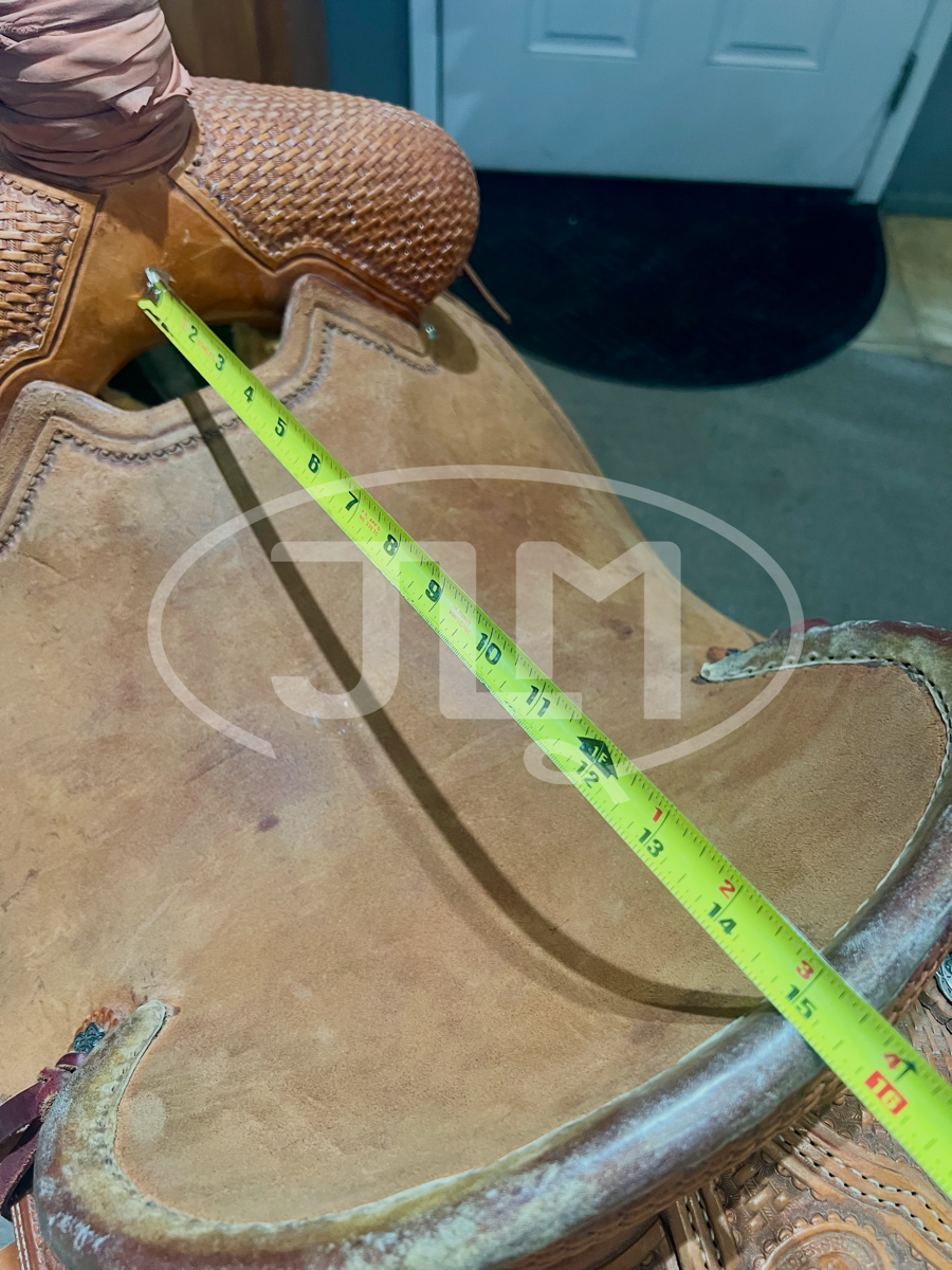 15" NRS Competitor Half Breed Basket Stamp Team Roping Saddle