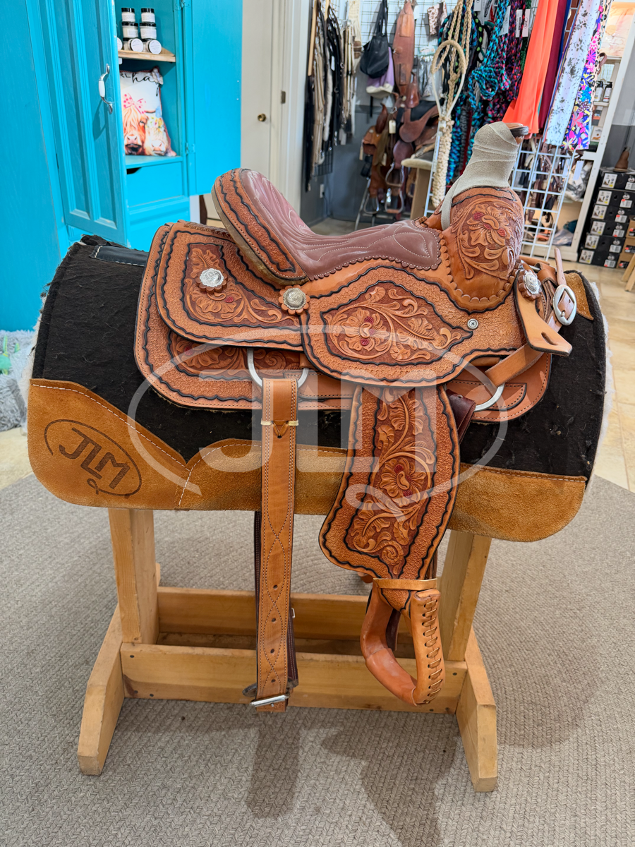 11.5" Wayne Clawson Custon Youth Kids Team Roping Saddle     S1116