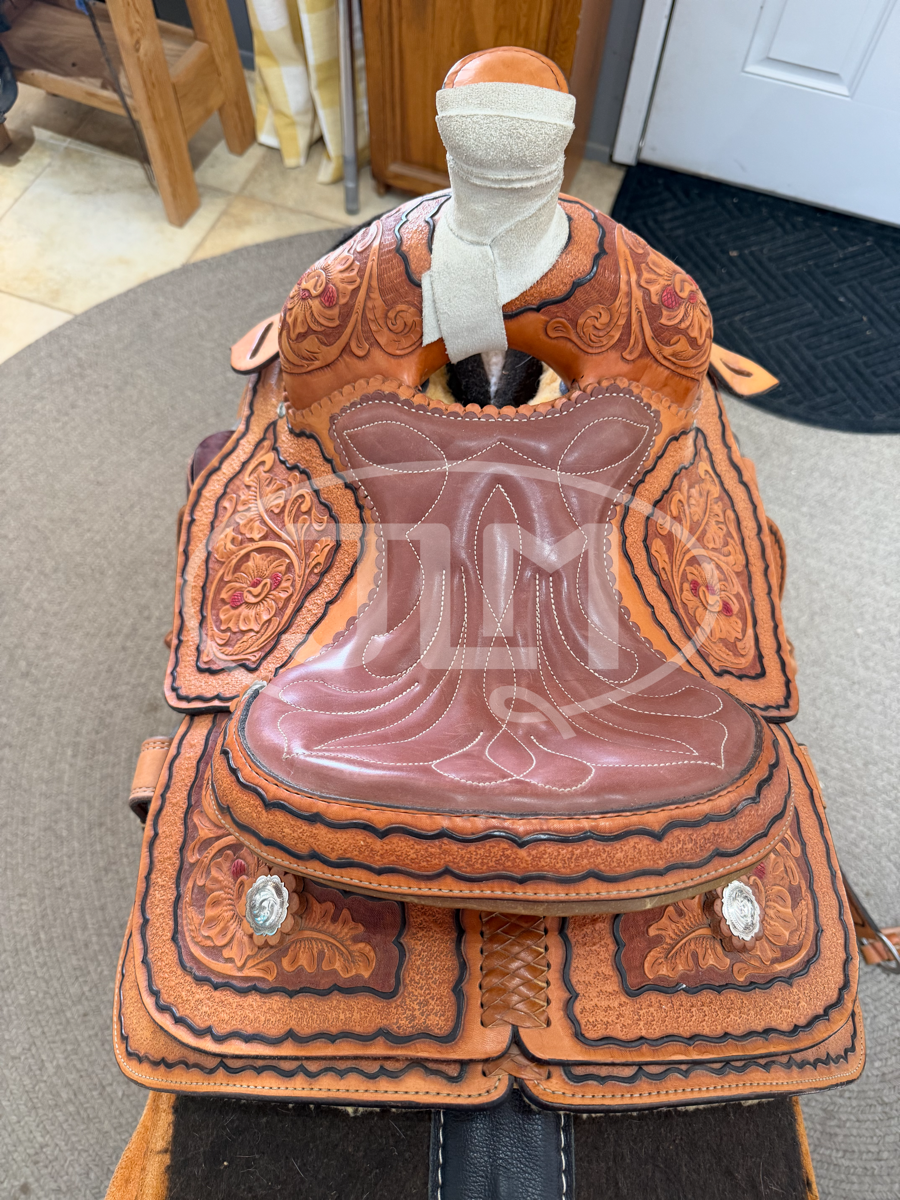 11.5" Wayne Clawson Custon Youth Kids Team Roping Saddle     S1116