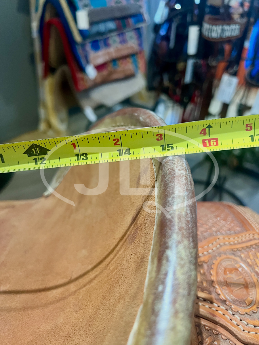 15" NRS Competitor Half Breed Basket Stamp Team Roping Saddle