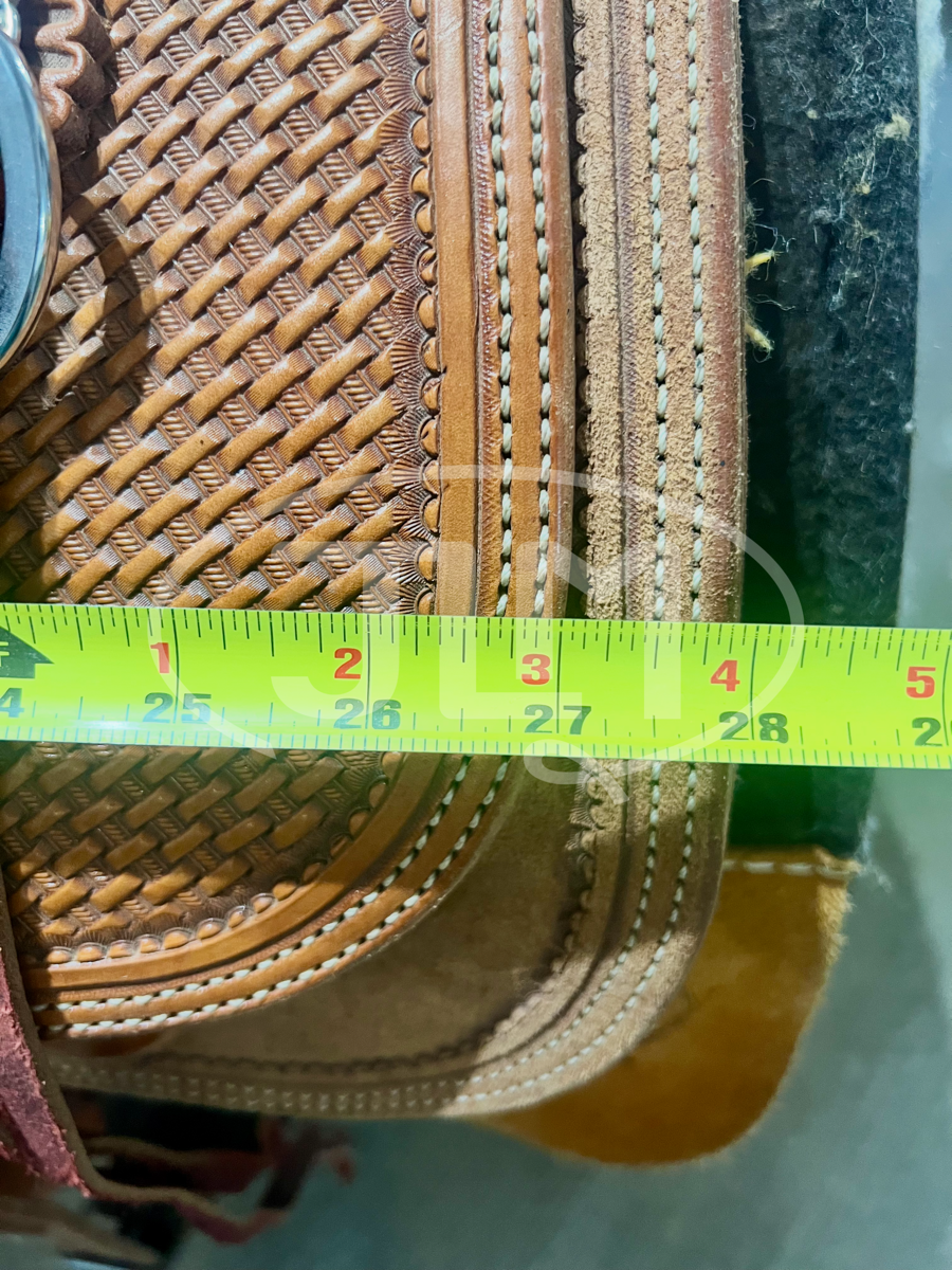 15" NRS Competitor Half Breed Basket Stamp Team Roping Saddle