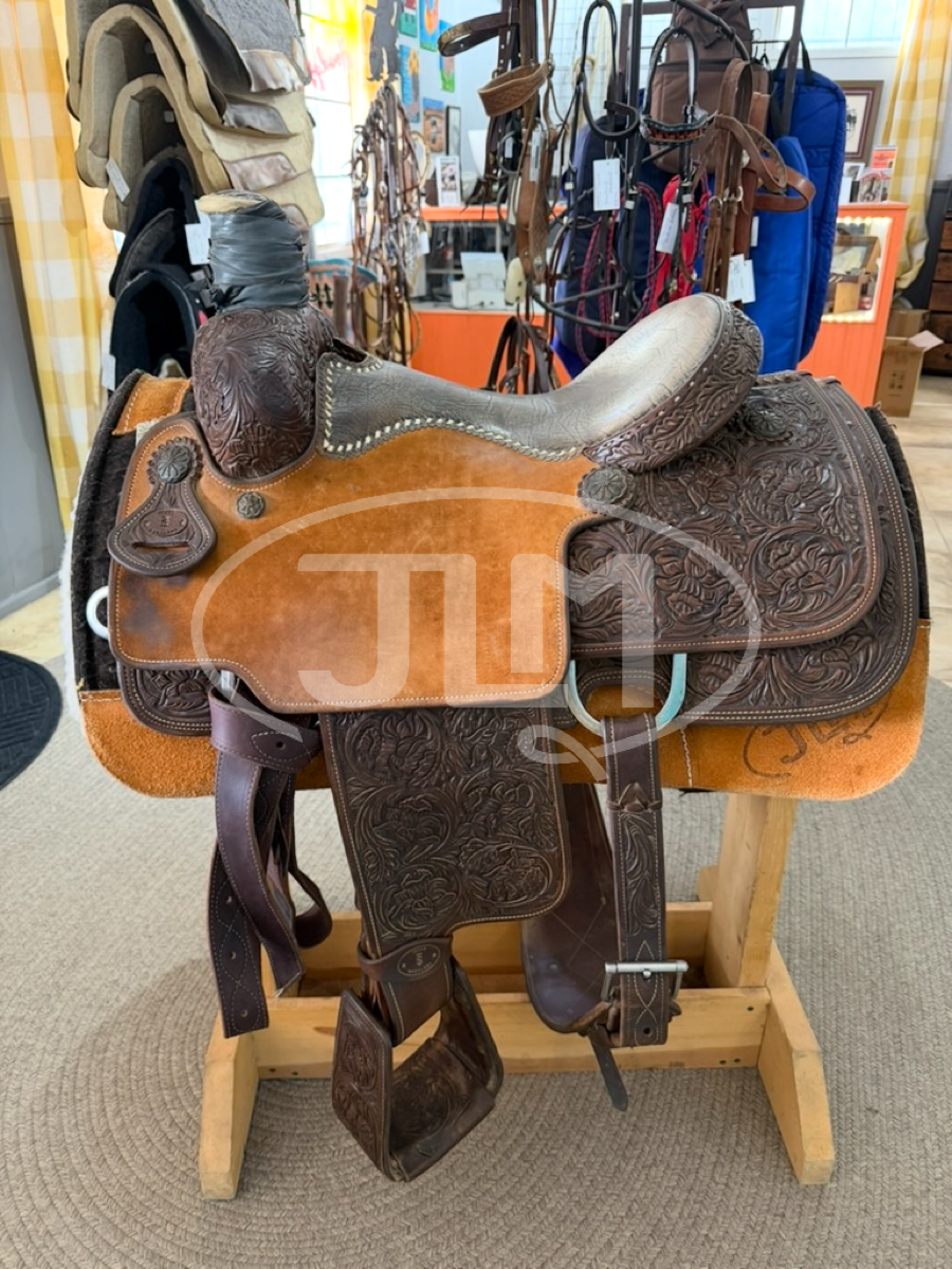 14.5" Texas Saddlery Dale Martin Chocolate Pro Series Team Roping Saddle