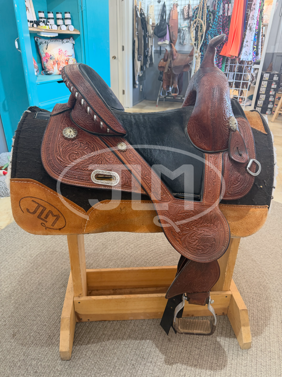 14.5" Circle Y Tammy Fischer Daisy Treeless Barrel Saddle