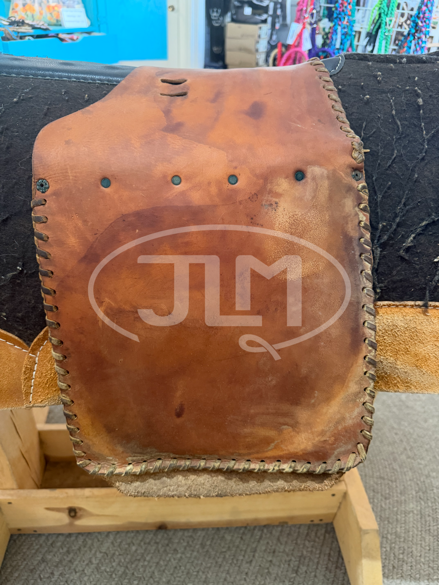 Vintage Roughout Leather Large Saddle Bags       SB1118