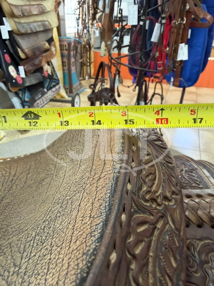 14.5" Texas Saddlery Dale Martin Chocolate Pro Series Team Roping Saddle
