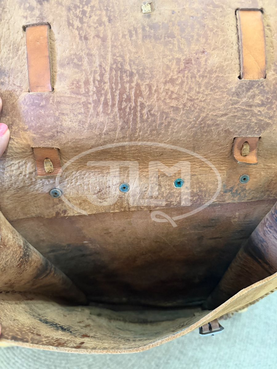 Vintage Roughout Leather Large Saddle Bags       SB1118