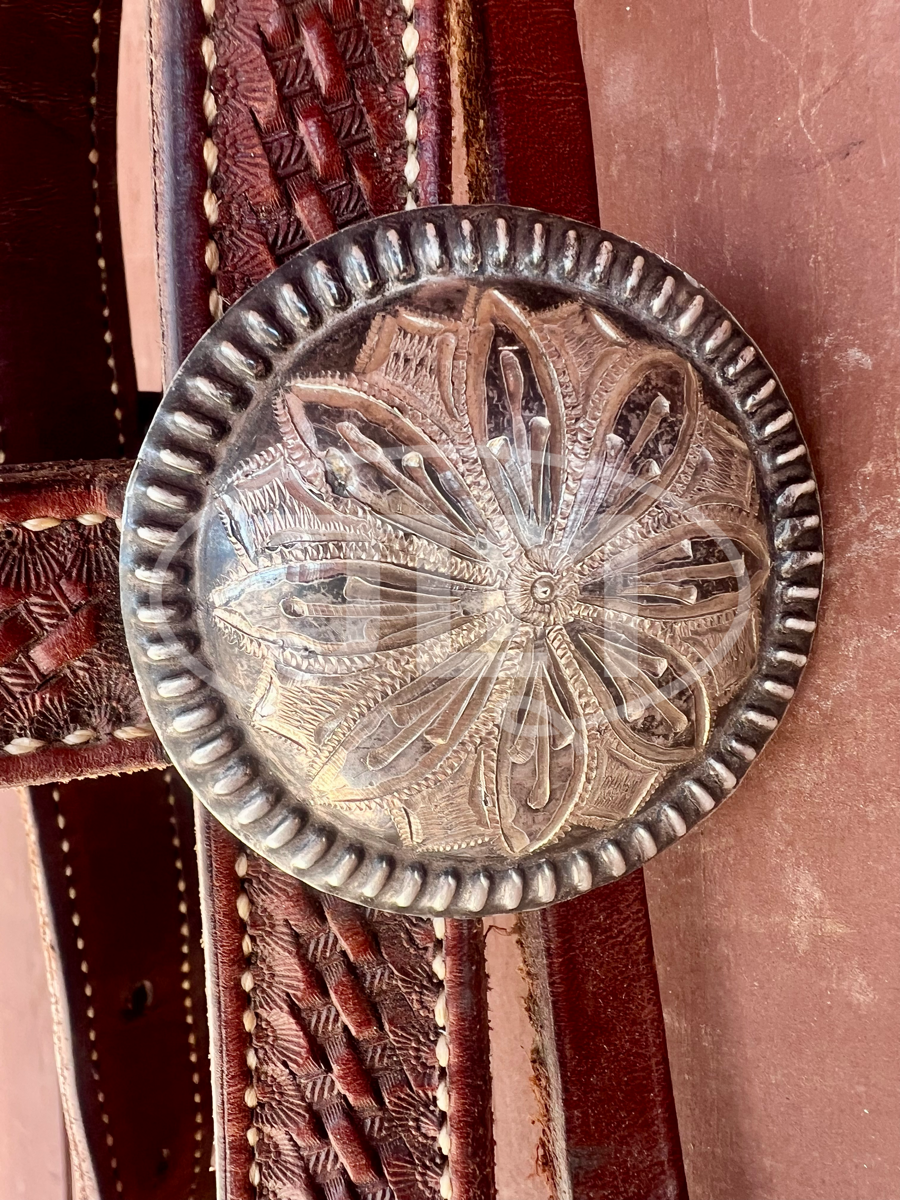 Vintage Grijalva EG* Silver Conchos on Billy Cook Maker Stamped Headstall GJ1111