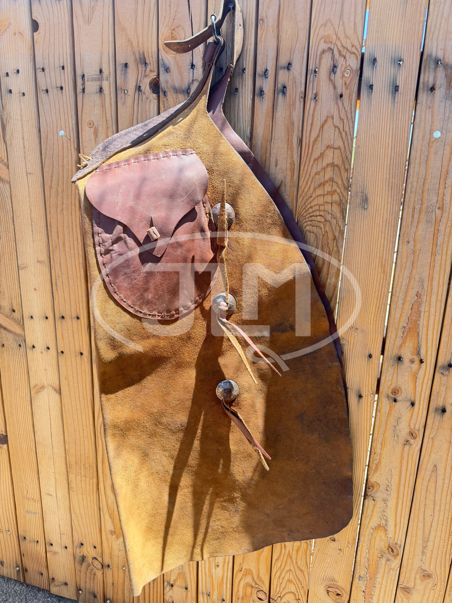 Vintage N Porter Roughout Leather Batwing Chaps    CH1132