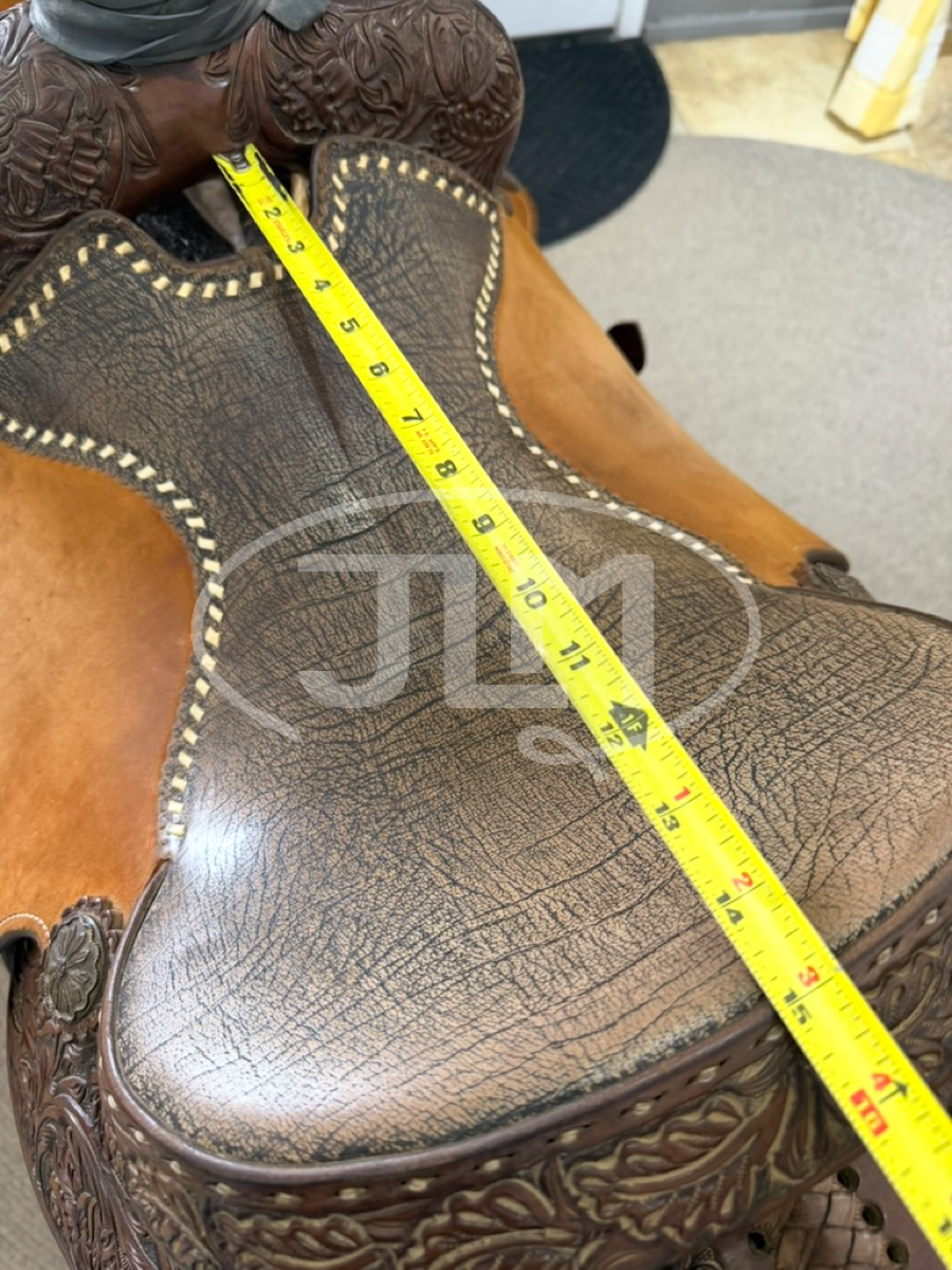 14.5" Texas Saddlery Dale Martin Chocolate Pro Series Team Roping Saddle