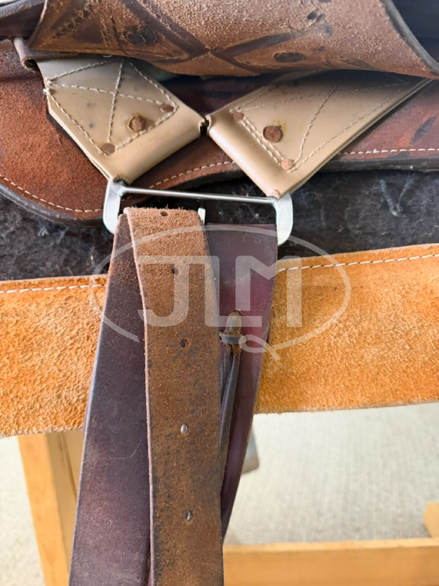 14.5" Double J Saddlery Lynn McKenzie Special Roughout Barrel Saddle