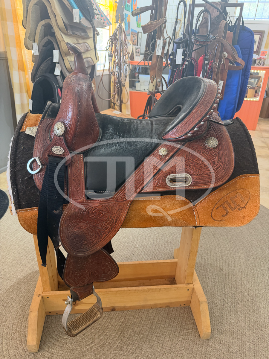 14.5" Circle Y Tammy Fischer Daisy Treeless Barrel Saddle