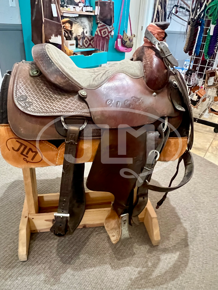 15" Carson River Bar M Team Roping Saddle