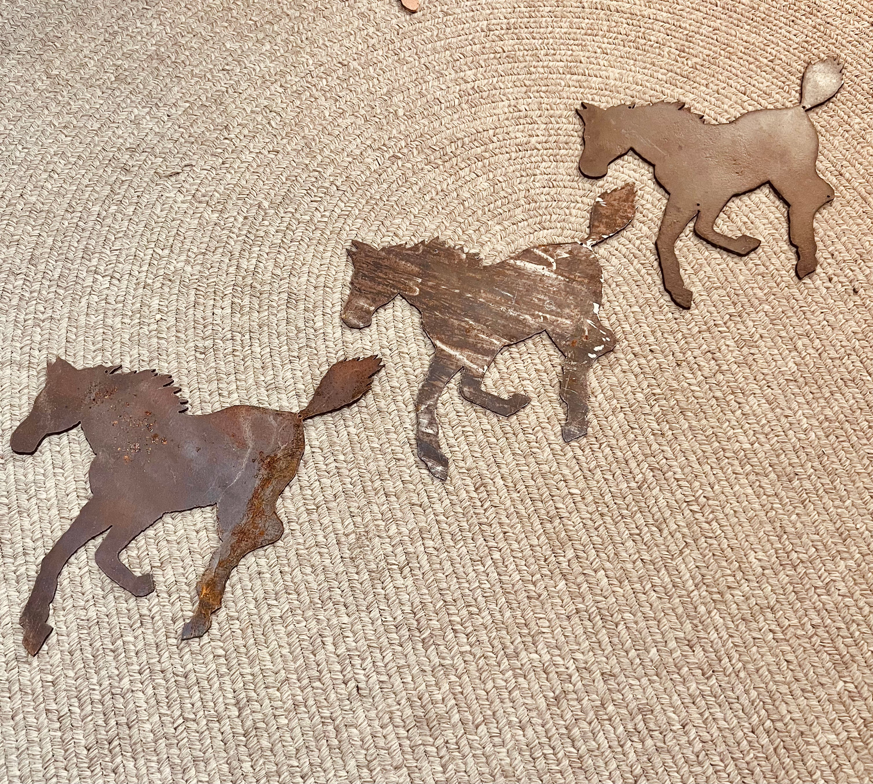 Wild Horses Running - Recycled Metal Wall Decor - Set of 3