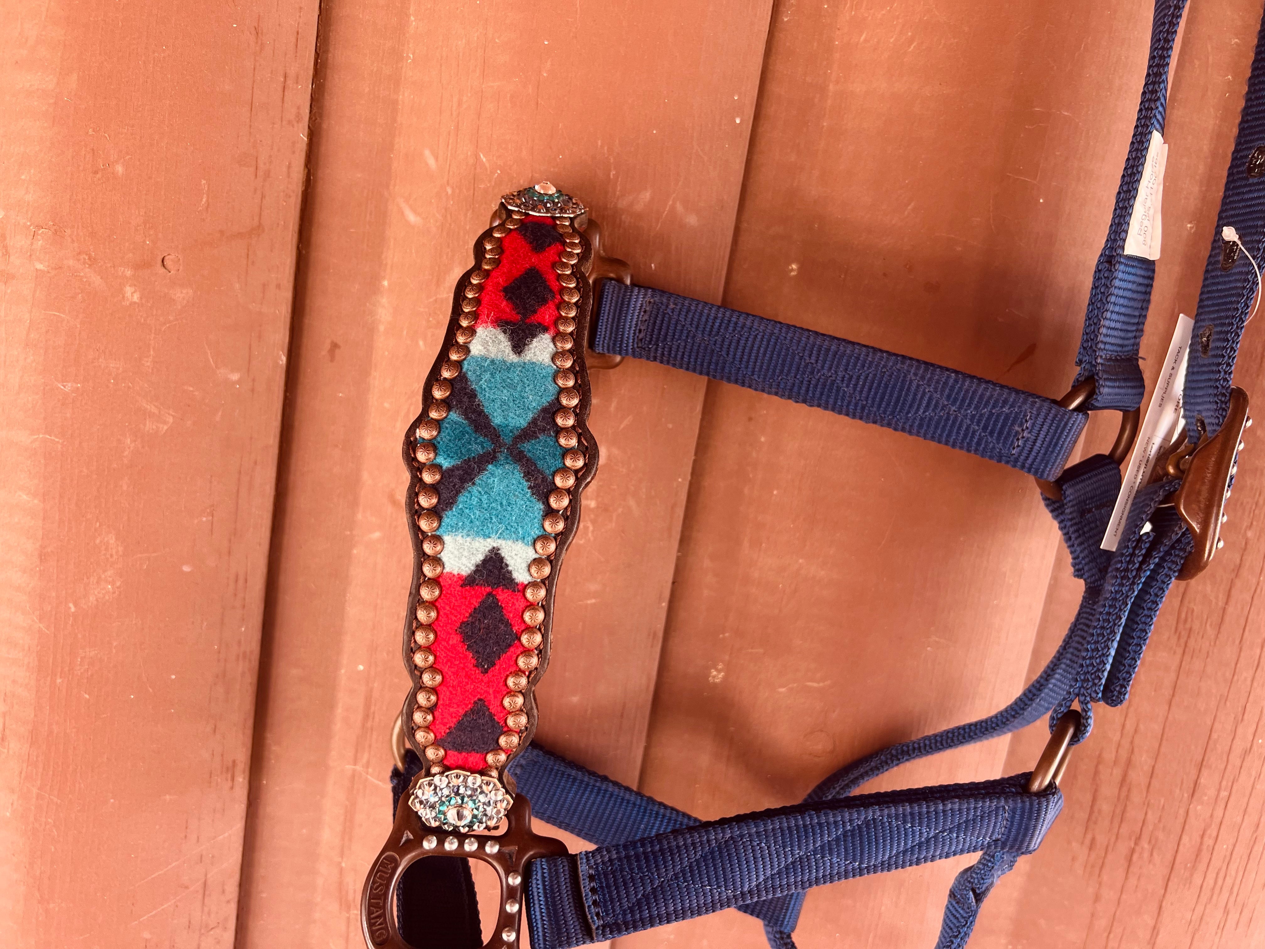 Crown Leather Nylon Halter with Pendleton Noseband