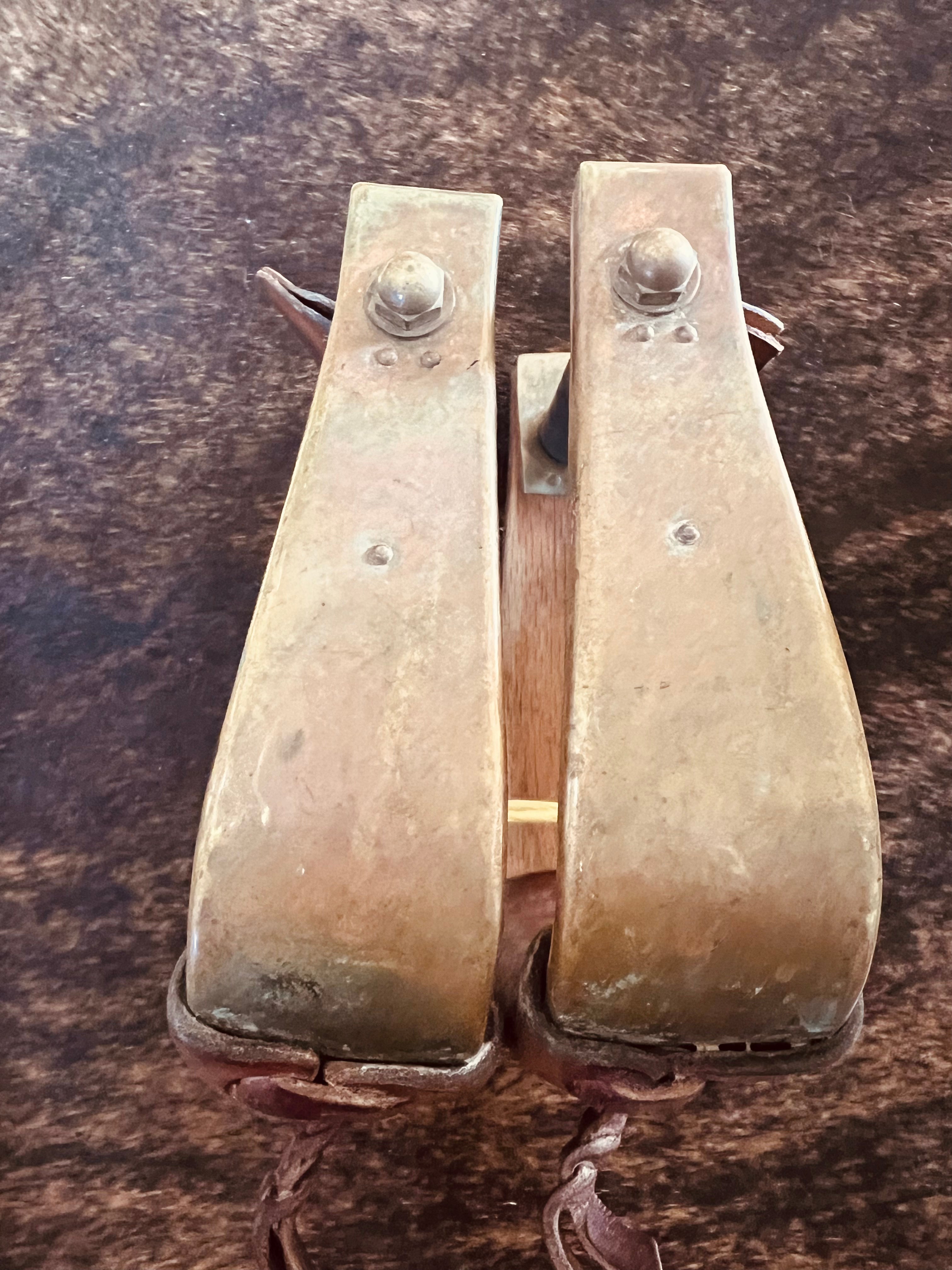 Brass Bound Wood Bell Stirrups