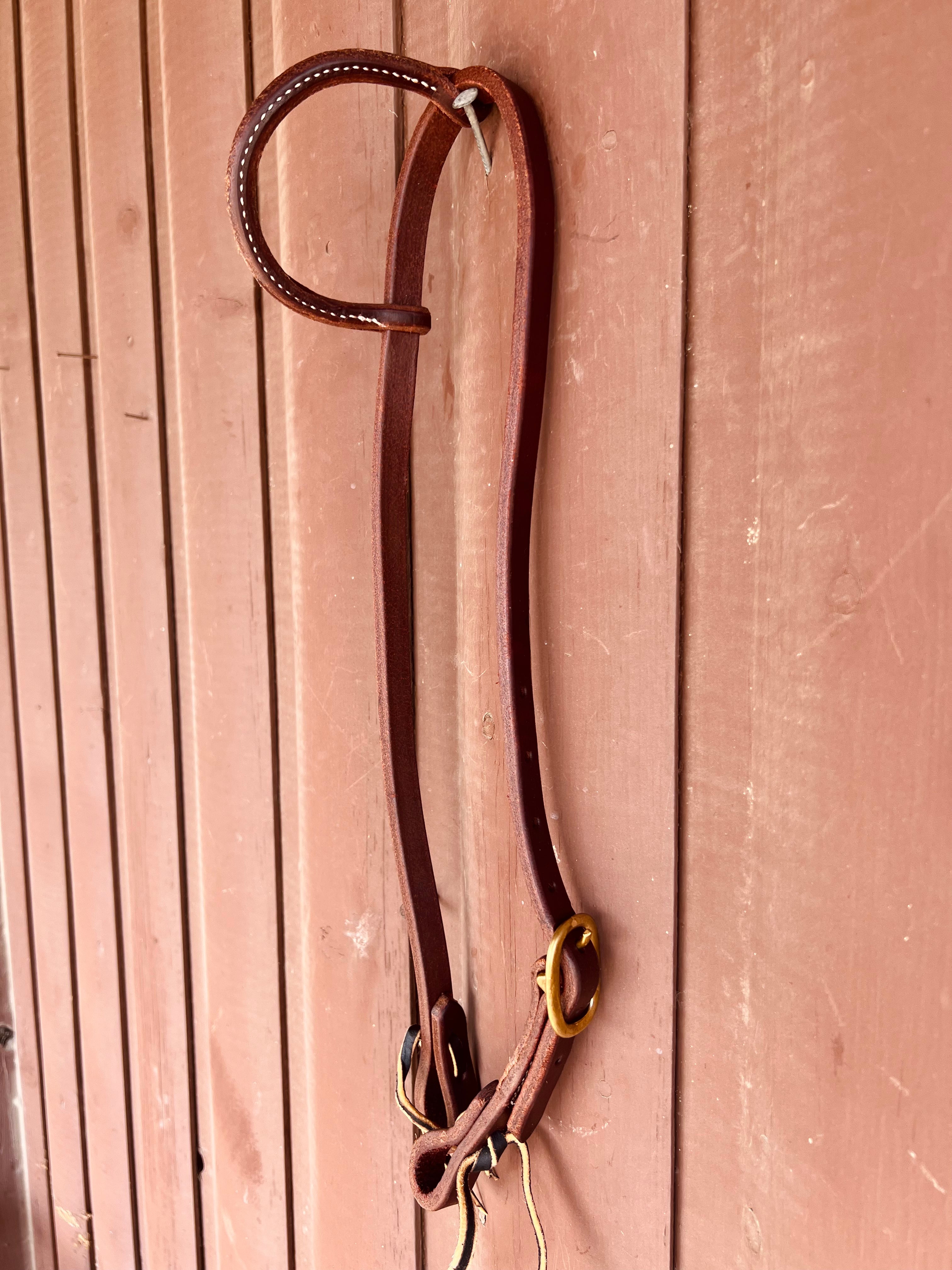 Heavy Oiled 5/8" Harness Leather One Ear Headstall