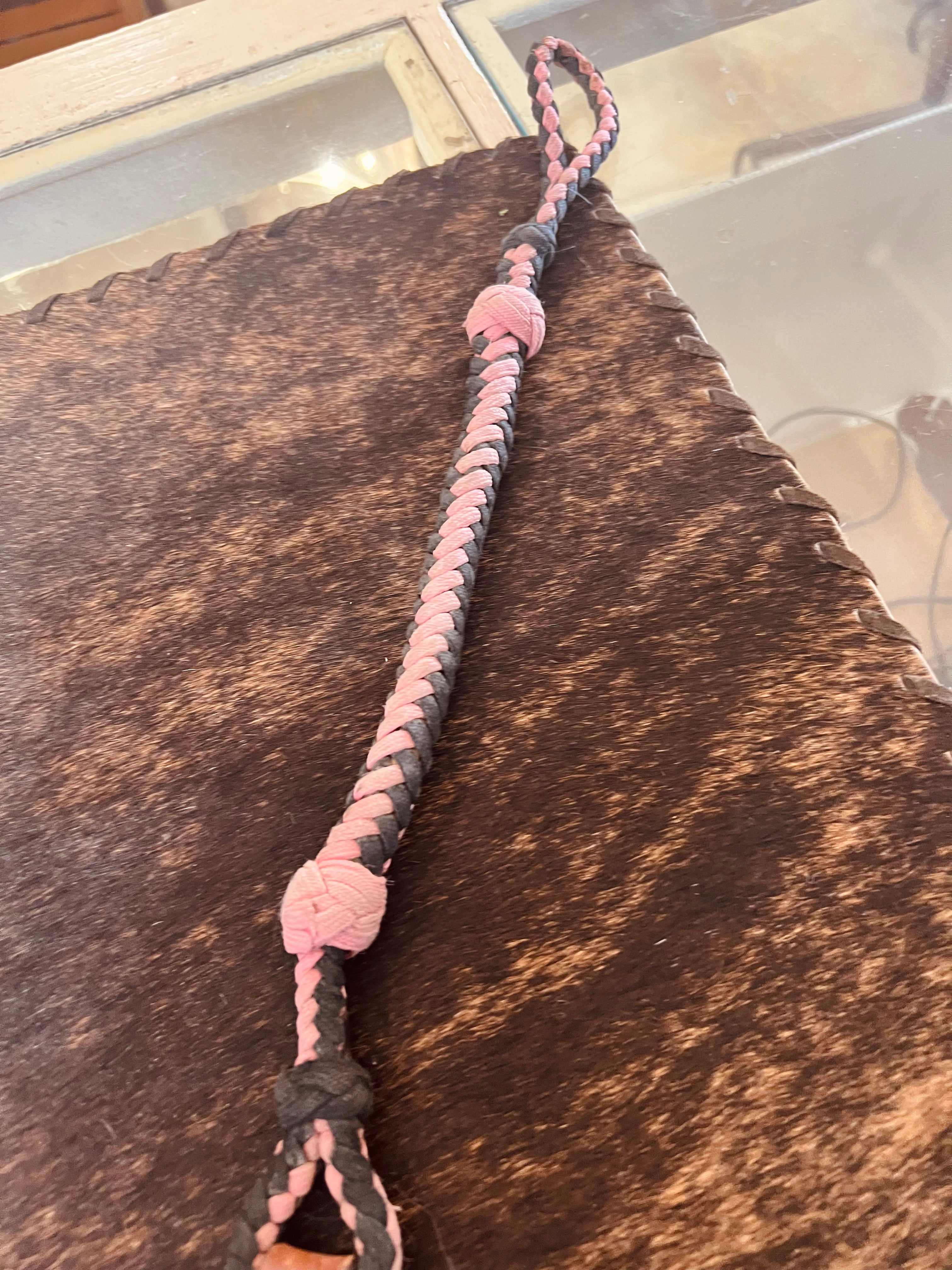Quirt with Wrist Loop - Pink and Black
