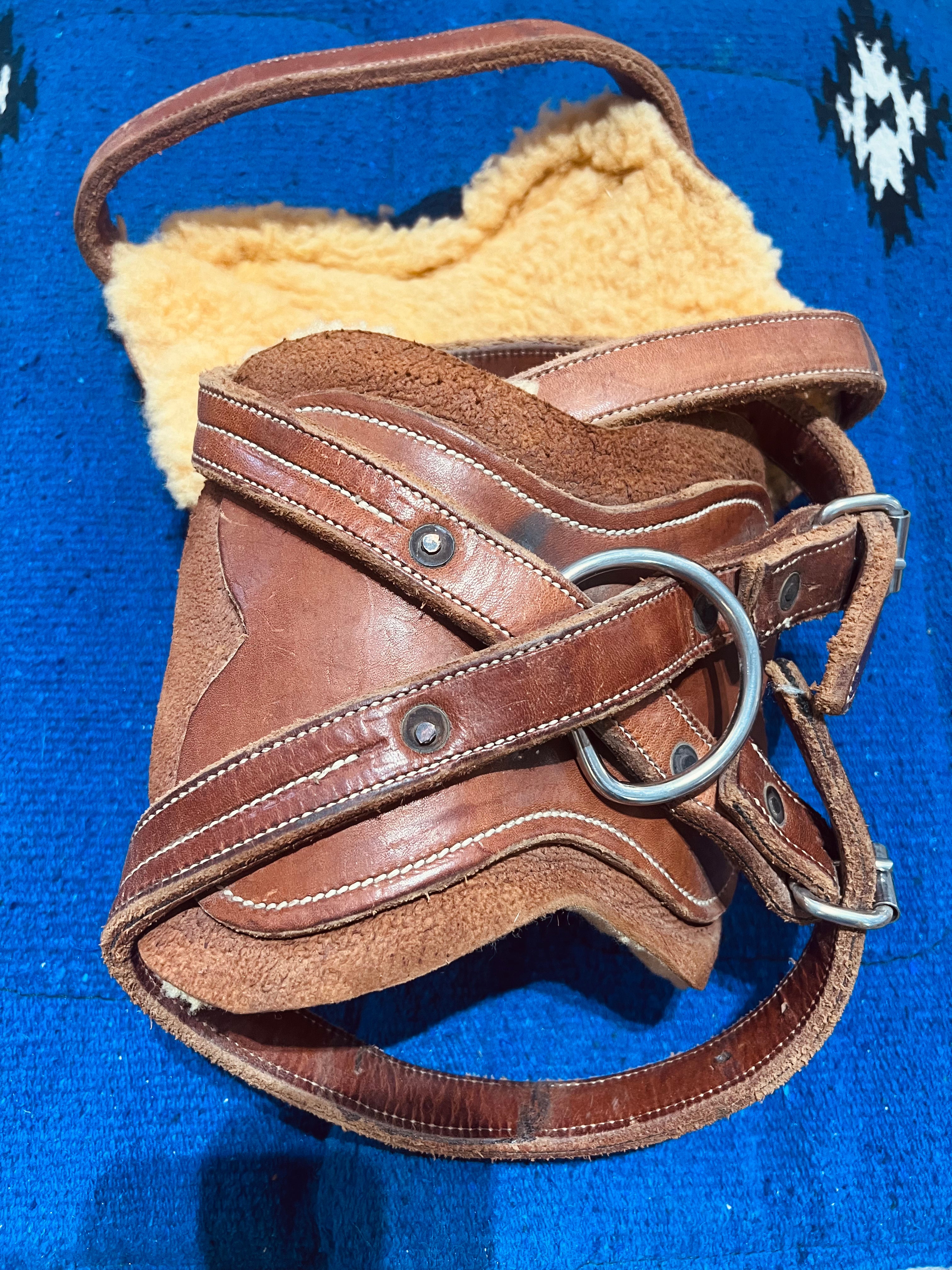 Leather Hock Hobbles with Sheepskin Lining - Pair