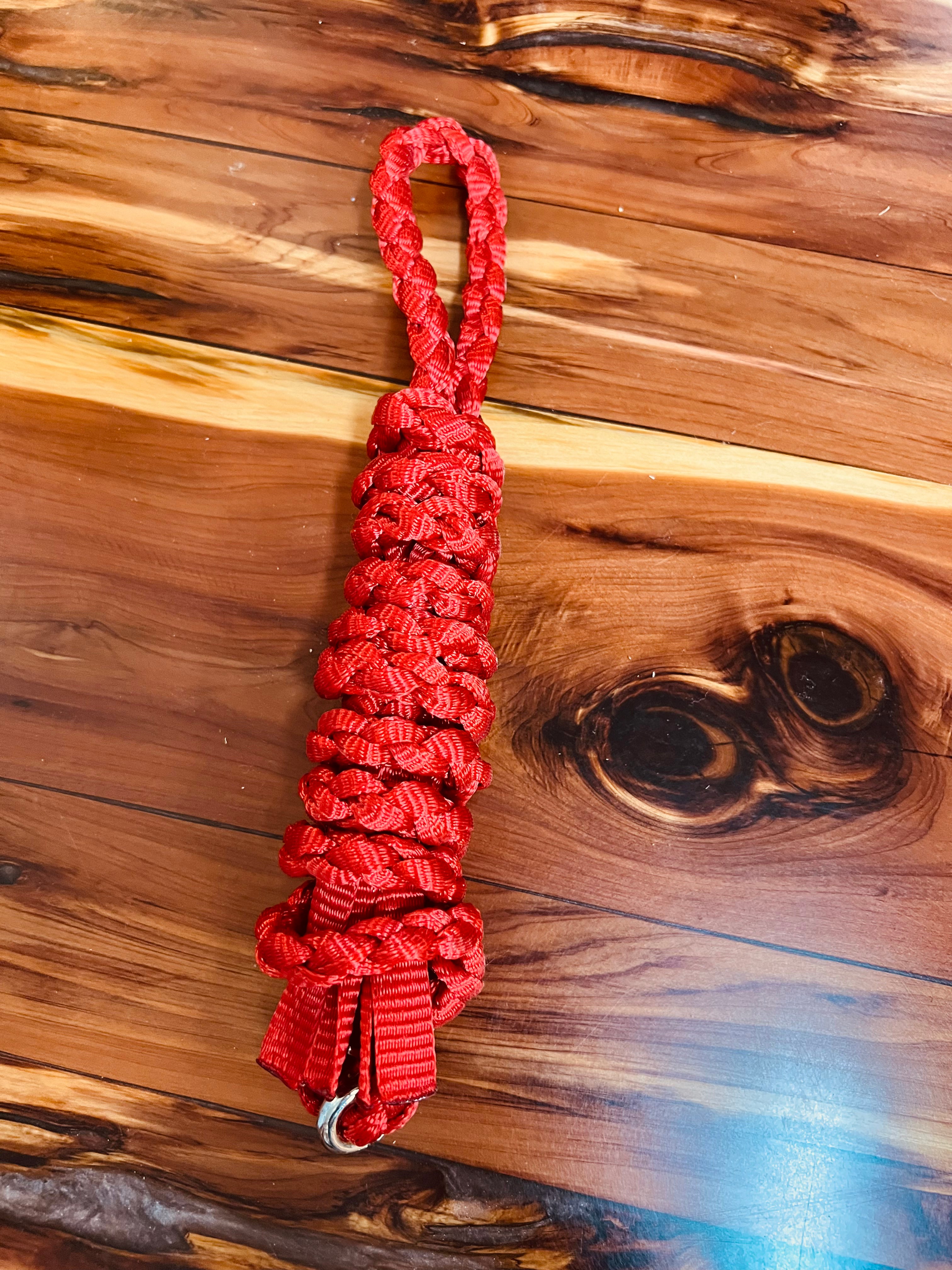 Braided Mule Tape Dog Leash - Red
