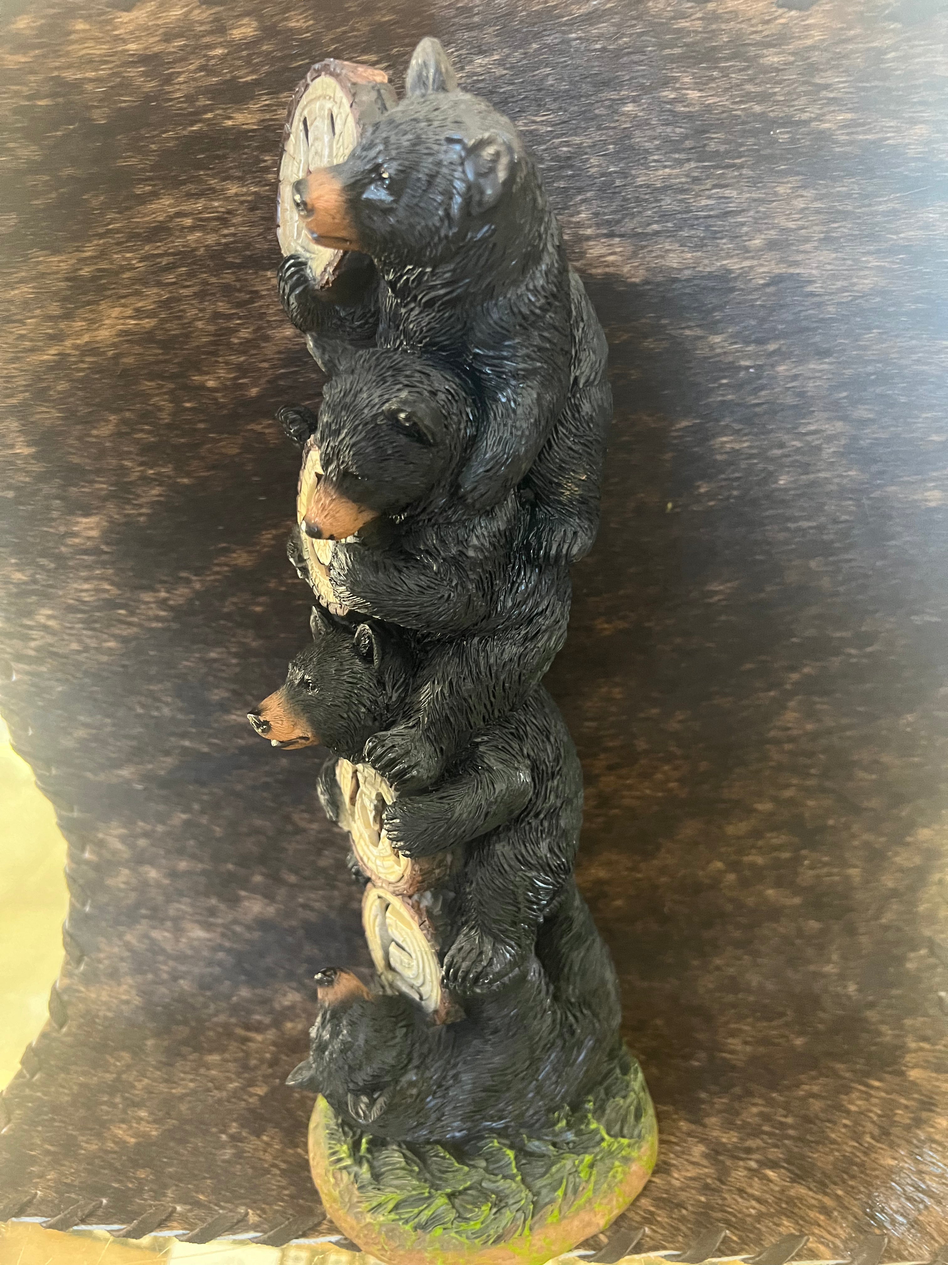 Black Bears HOME Sign Figurine