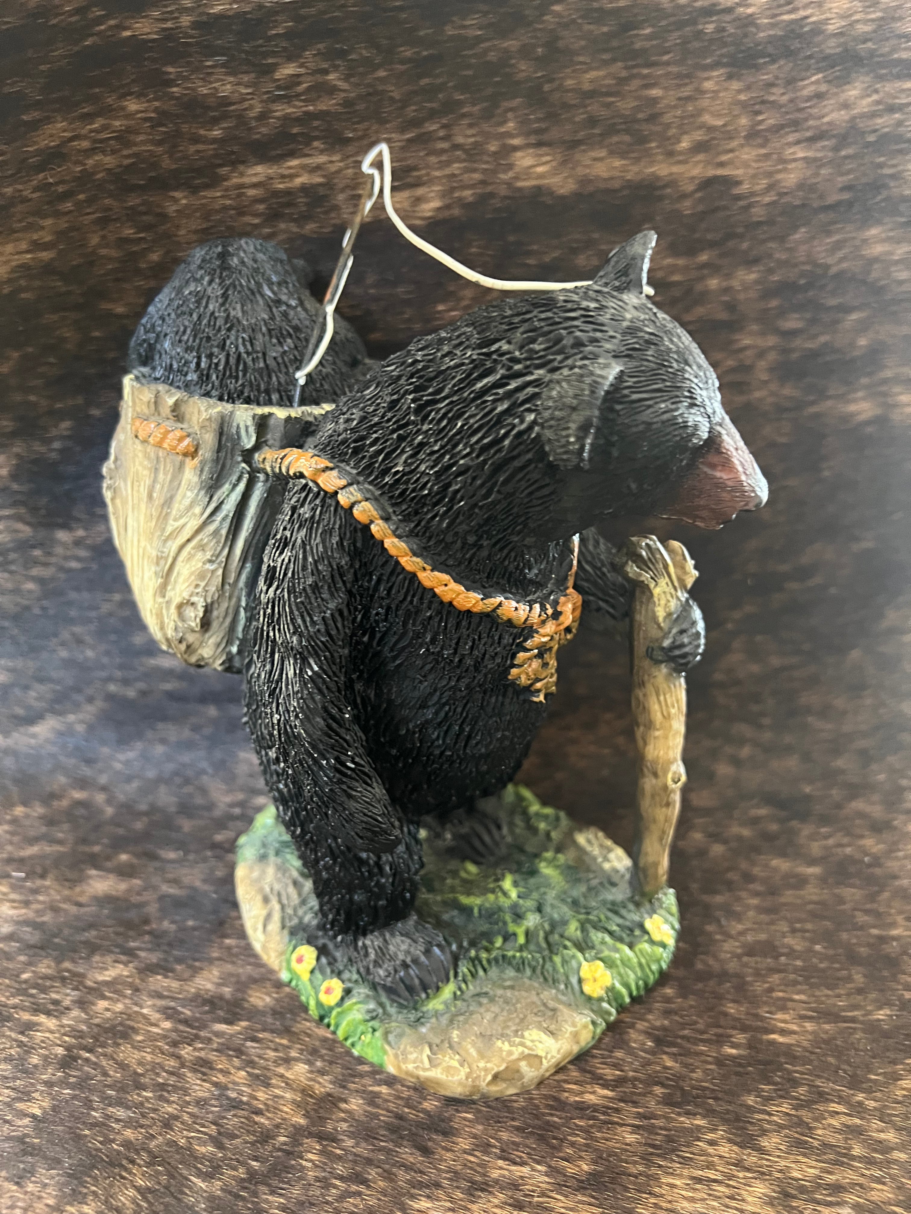 Bear and Cub Fishing Adventure Figurine