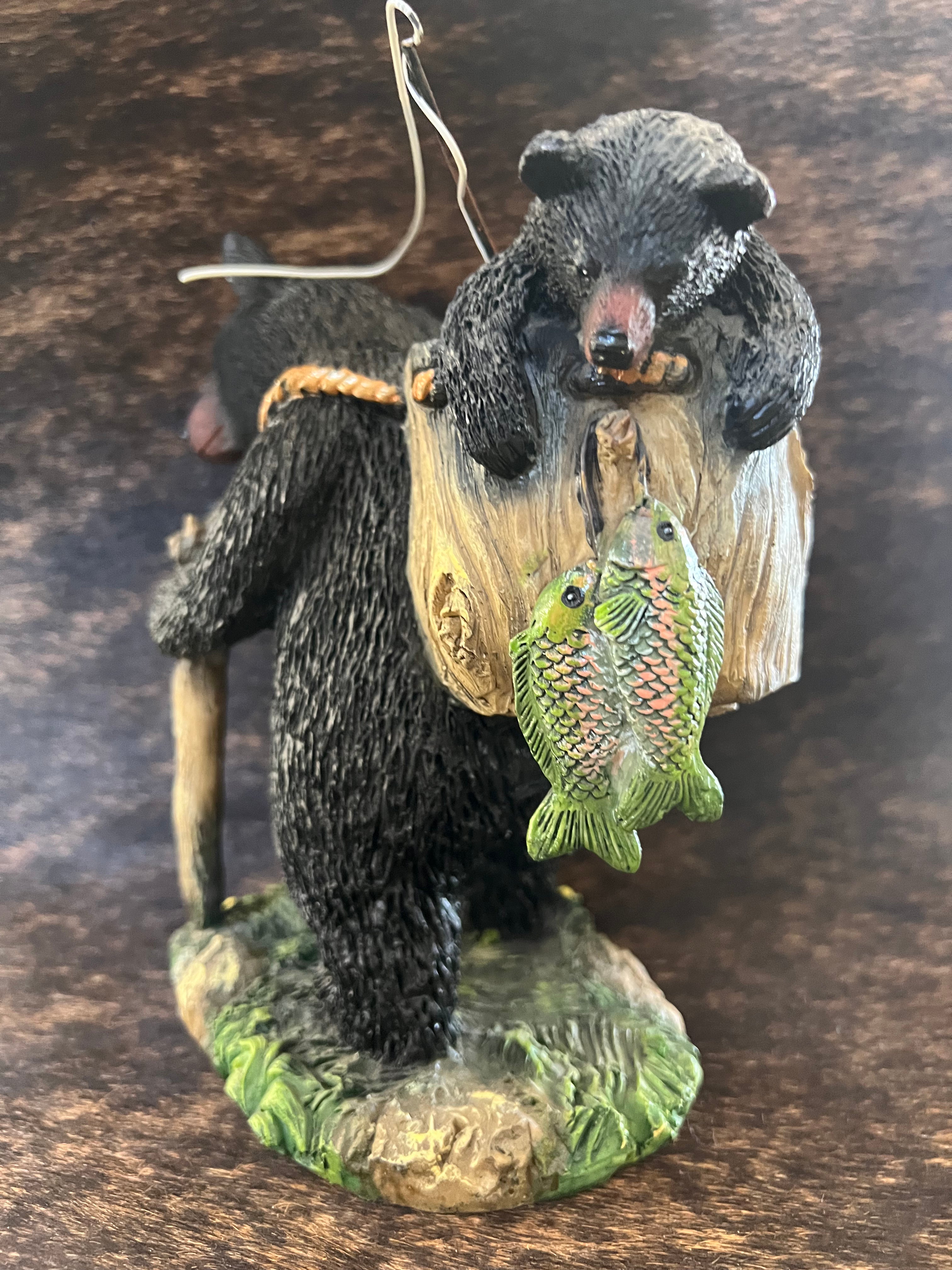 Bear and Cub Fishing Adventure Figurine