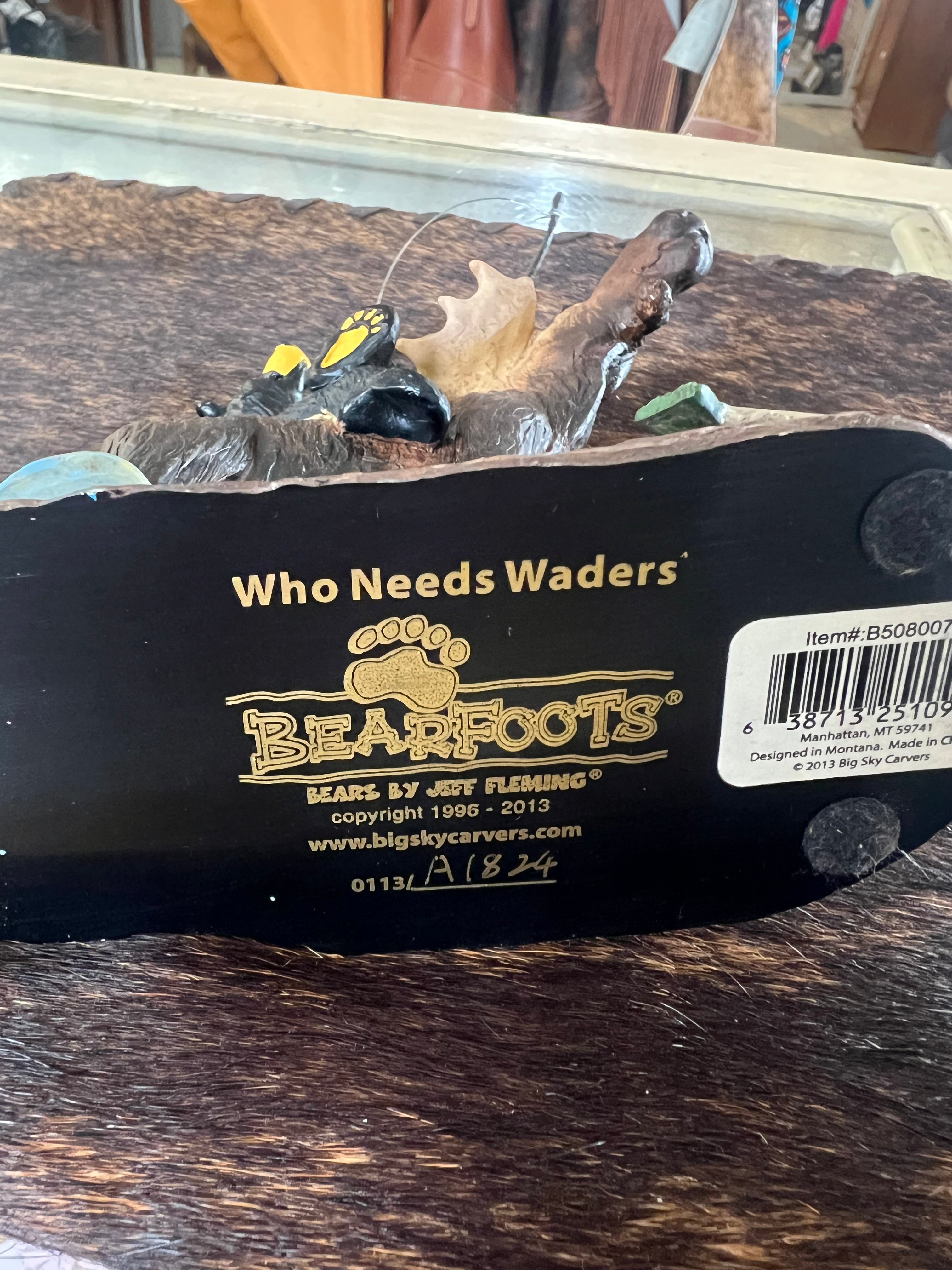 Who Needs Waders Bearfoots Jeff Fleming Bear Figurine